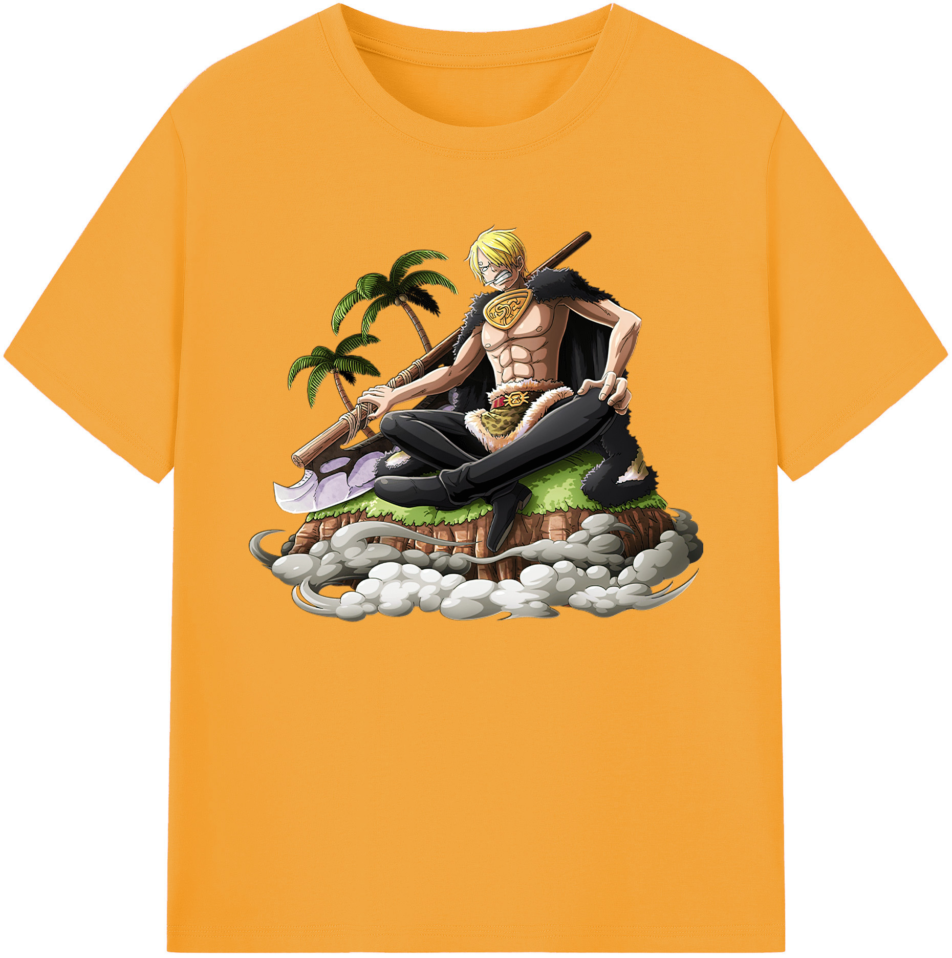 （画像用） ワンピース サンジ ONE PIECE Sanji 綿100％ メンズ半袖Tシャツ｜肌触りやわらか＆通気性