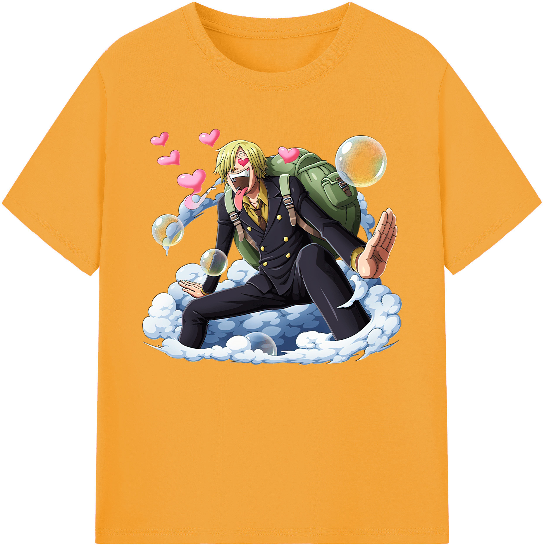 （画像用） ワンピース サンジ ONE PIECE Sanji 綿100％ メンズ半袖Tシャツ｜肌触りやわらか＆通気性