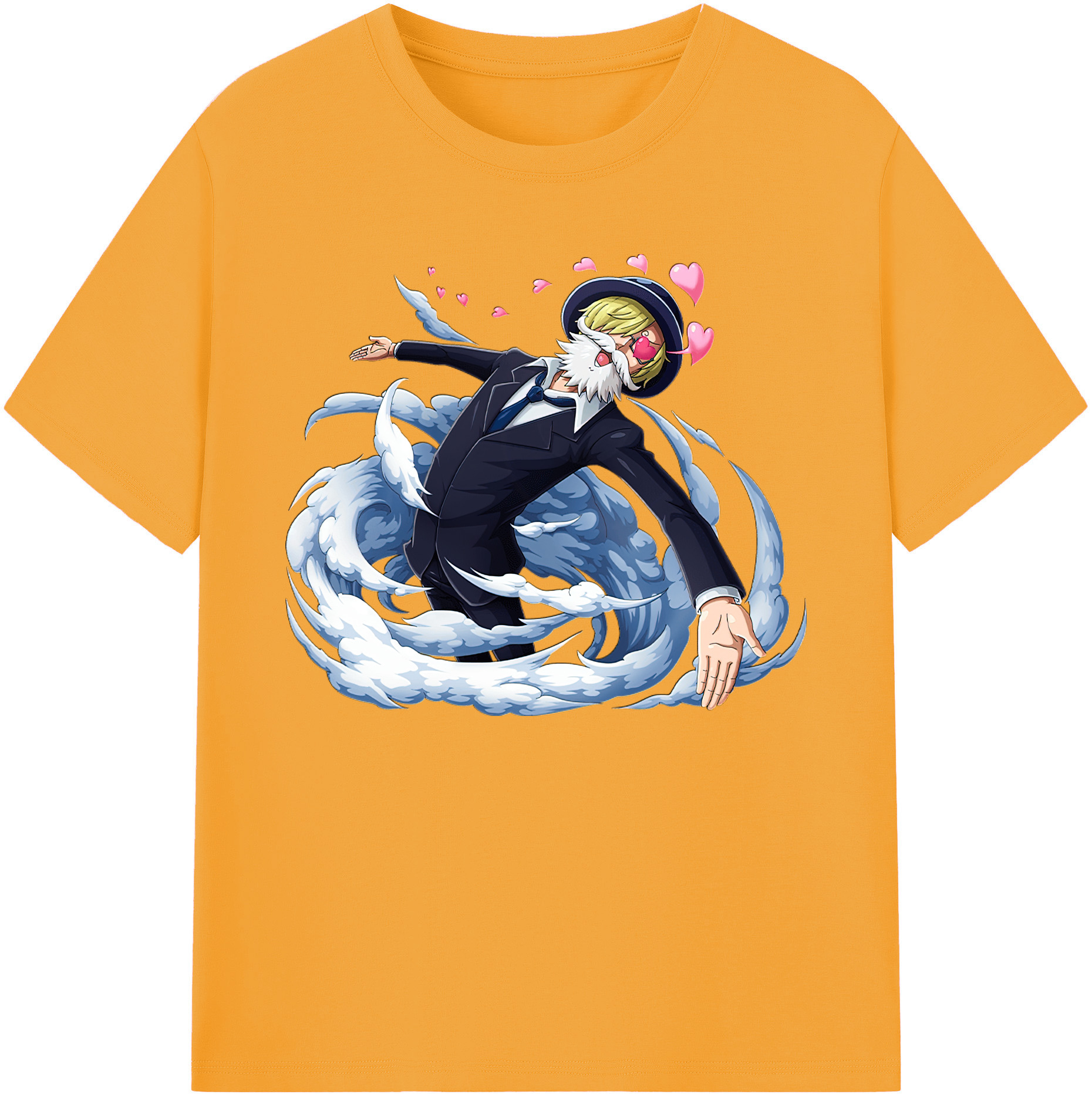 （画像用） ワンピース サンジ ONE PIECE Sanji 綿100％ メンズ半袖Tシャツ｜肌触りやわらか＆通気性