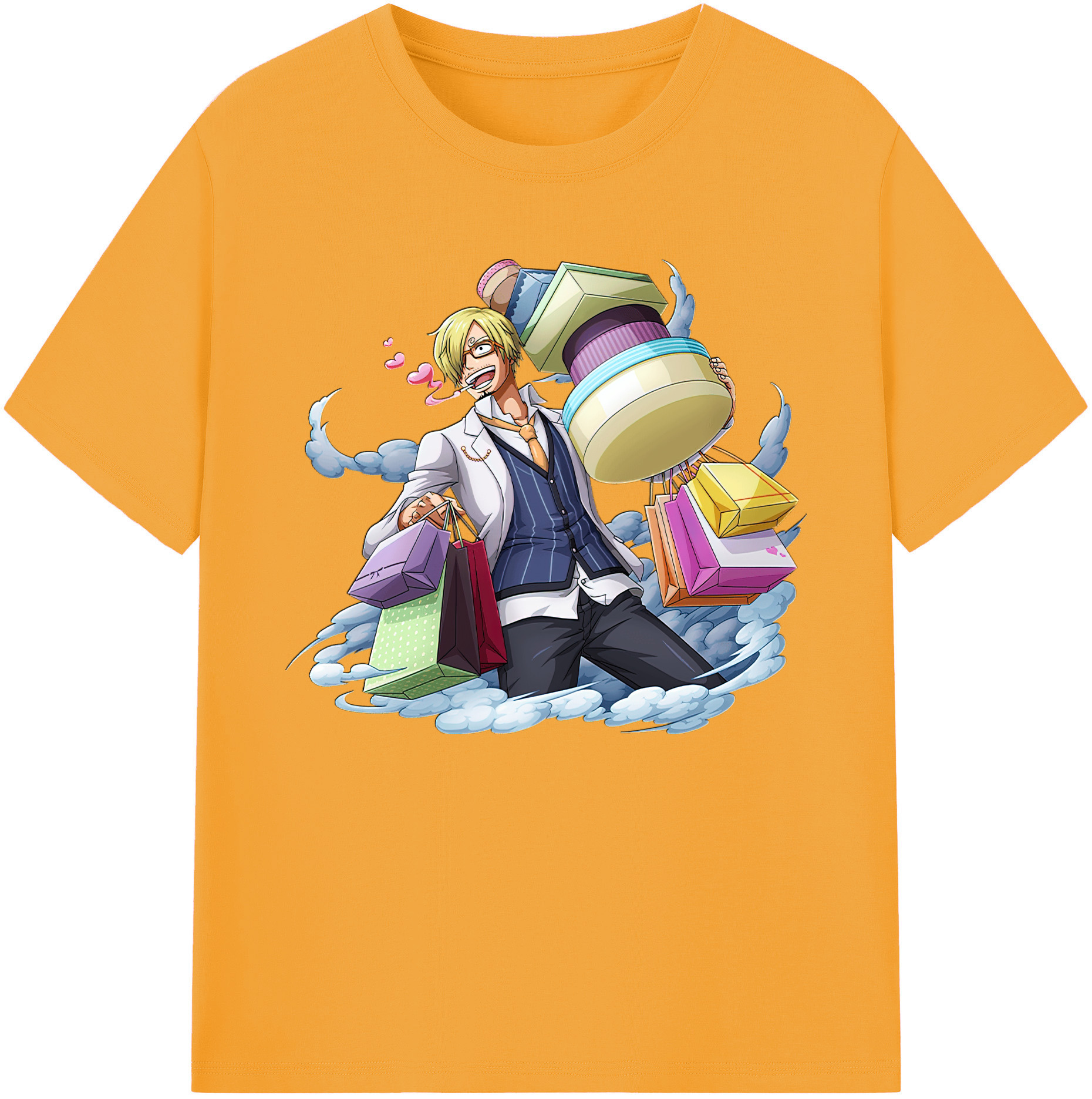 （画像用） ワンピース サンジ ONE PIECE Sanji 綿100％ メンズ半袖Tシャツ｜肌触りやわらか＆通気性