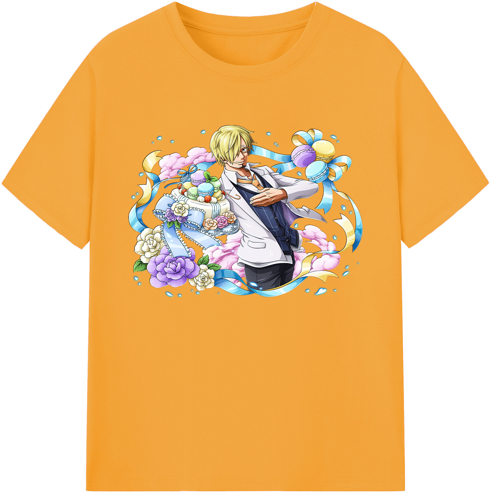 （画像用） ワンピース サンジ ONE PIECE Sanji 綿100％ メンズ半袖Tシャツ｜肌触りやわらか＆通気性