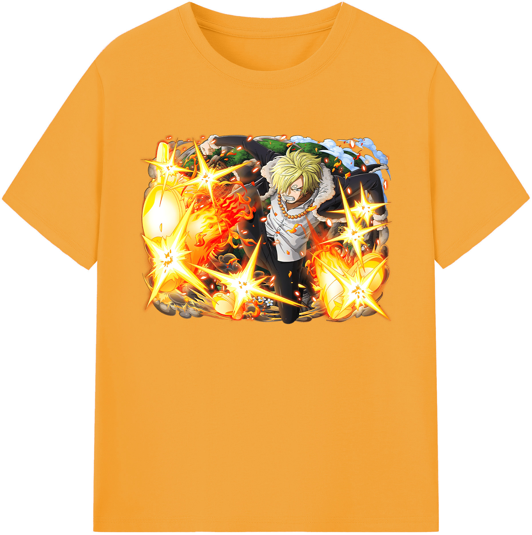 （画像用） ワンピース サンジ ONE PIECE Sanji 綿100％ メンズ半袖Tシャツ｜肌触りやわらか＆通気性
