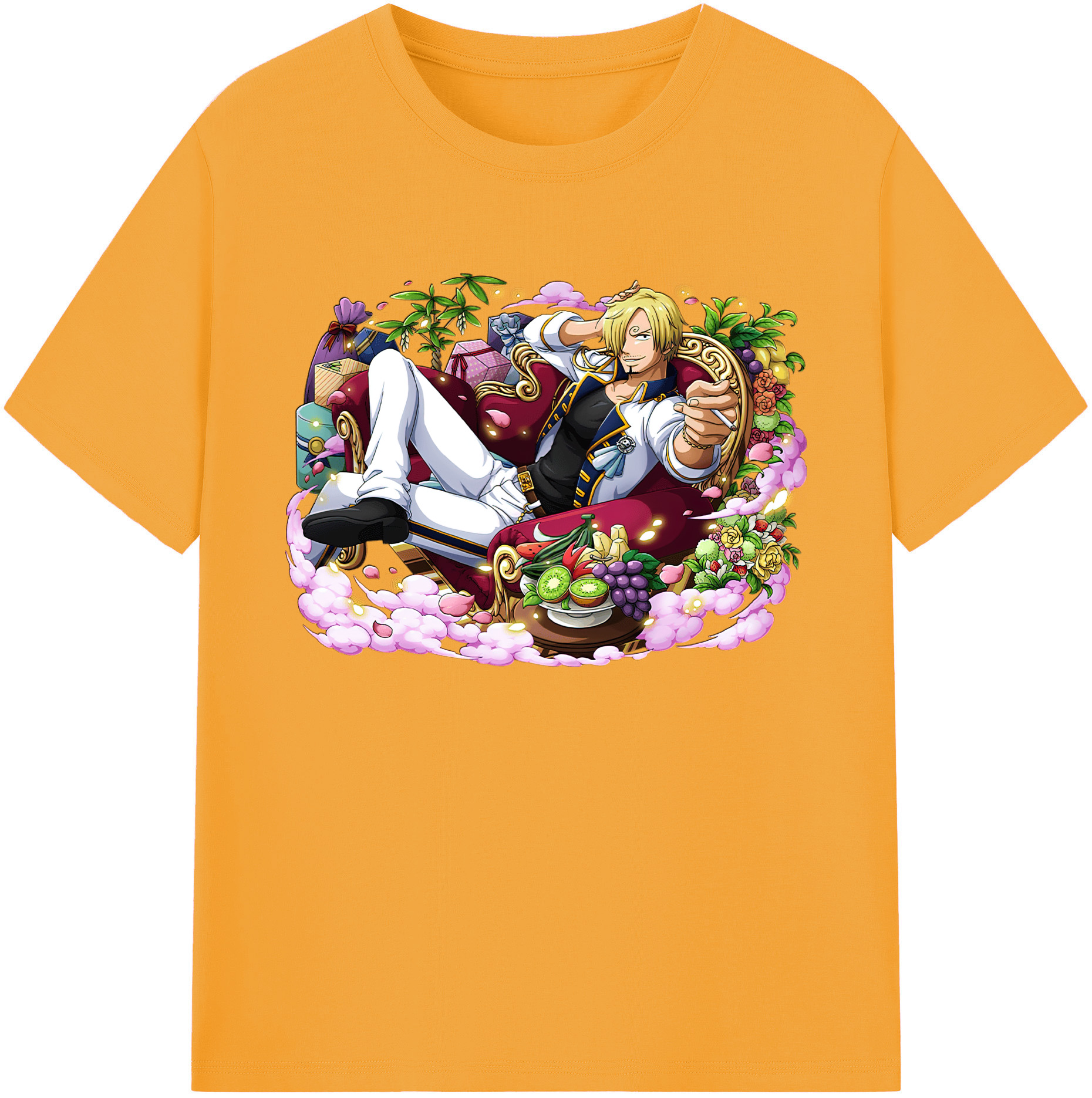（画像用） ワンピース サンジ ONE PIECE Sanji 綿100％ メンズ半袖Tシャツ｜肌触りやわらか＆通気性