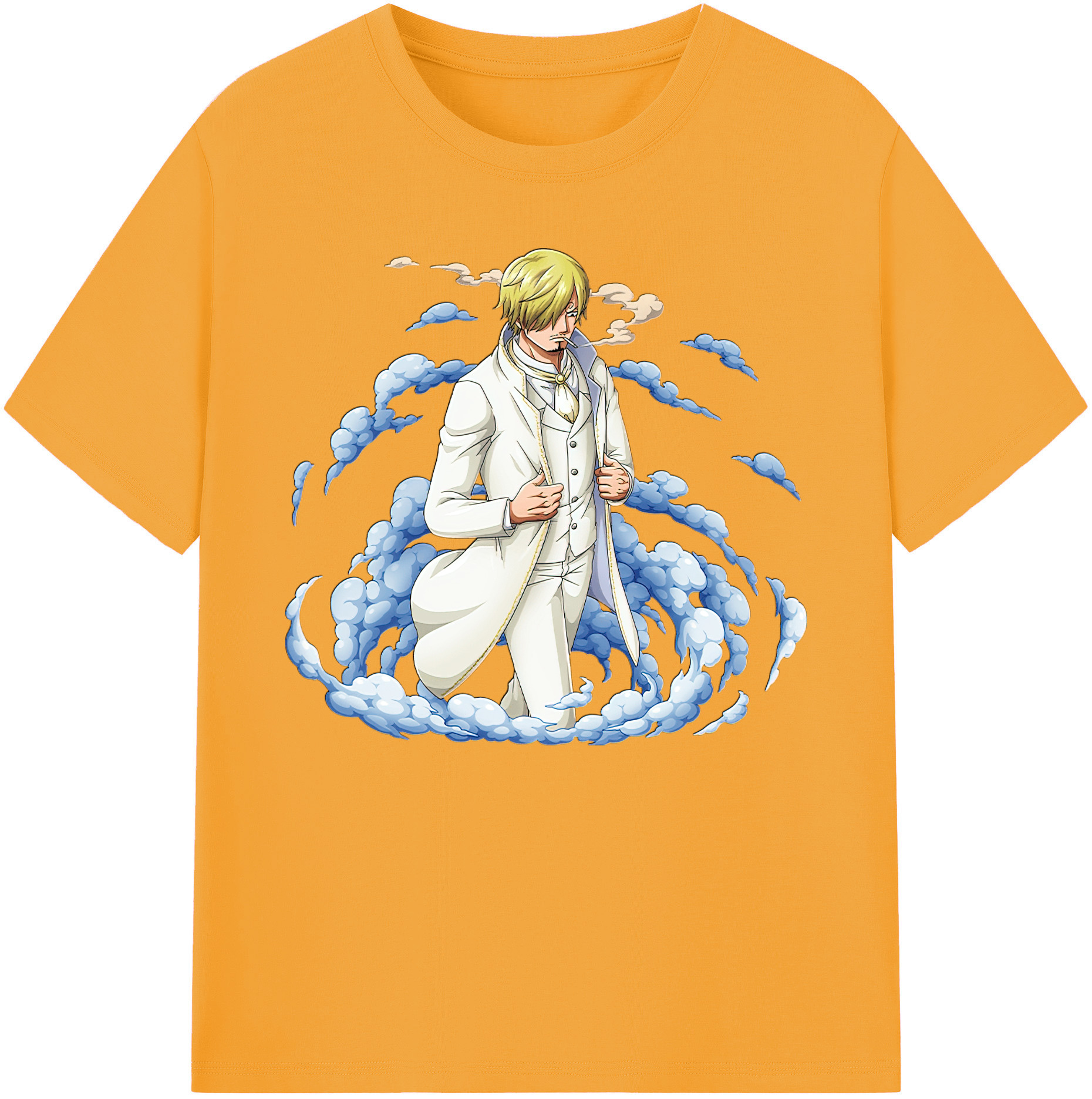 （画像用） ワンピース サンジ ONE PIECE Sanji 綿100％ メンズ半袖Tシャツ｜肌触りやわらか＆通気性