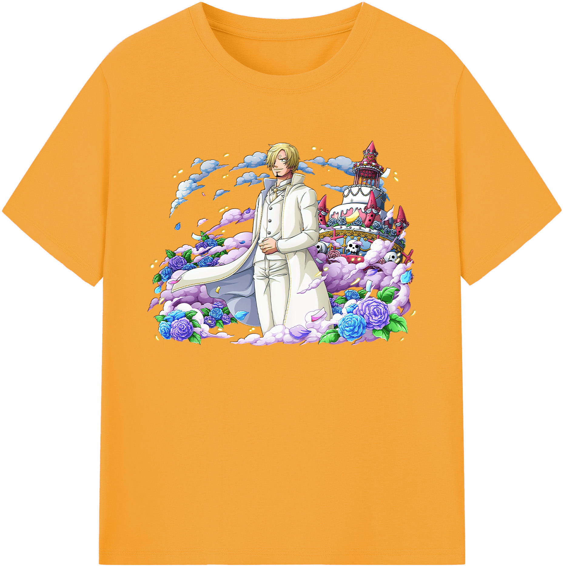 （画像用） ワンピース サンジ ONE PIECE Sanji 綿100％ メンズ半袖Tシャツ｜肌触りやわらか＆通気性