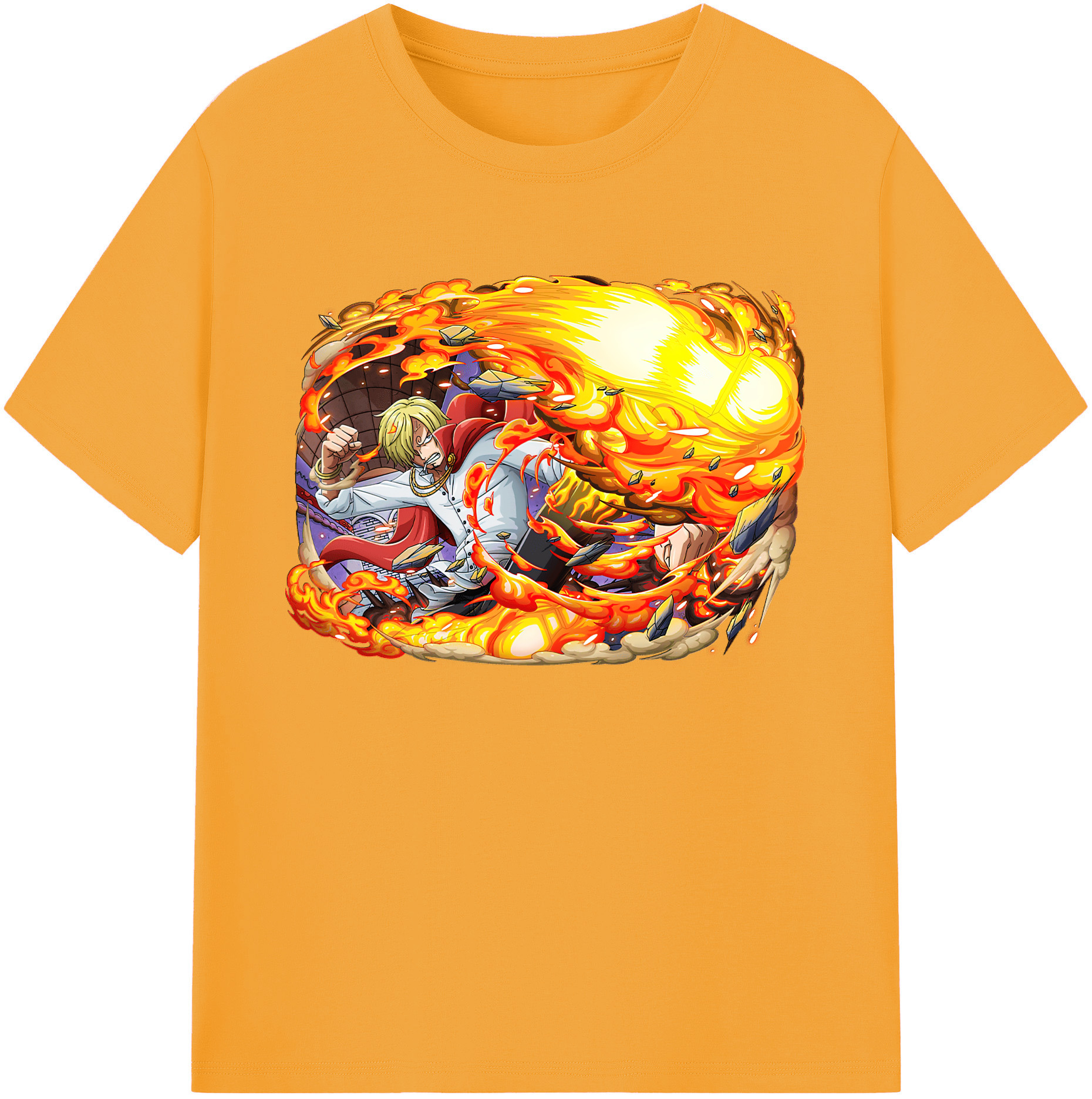 （画像用） ワンピース サンジ ONE PIECE Sanji 綿100％ メンズ半袖Tシャツ｜肌触りやわらか＆通気性