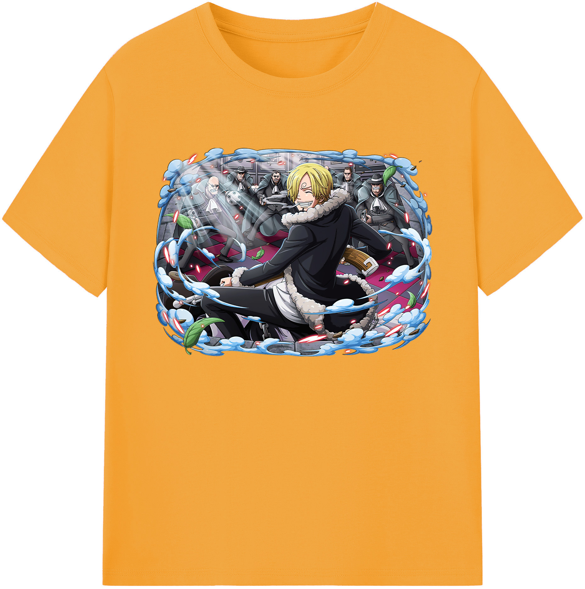 （画像用） ワンピース サンジ ONE PIECE Sanji 綿100％ メンズ半袖Tシャツ｜肌触りやわらか＆通気性