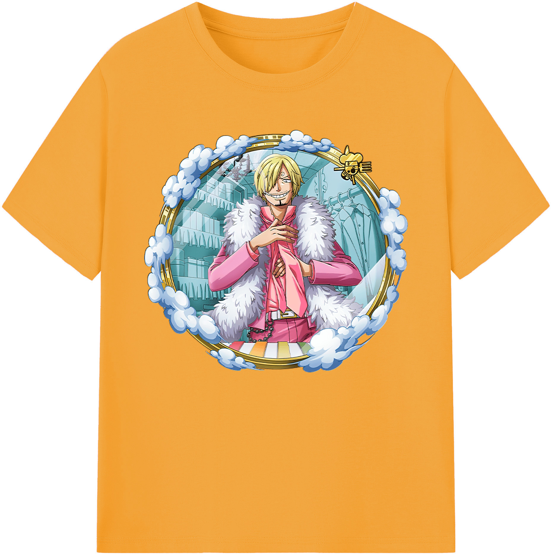 （画像用） ワンピース サンジ ONE PIECE Sanji 綿100％ メンズ半袖Tシャツ｜肌触りやわらか＆通気性