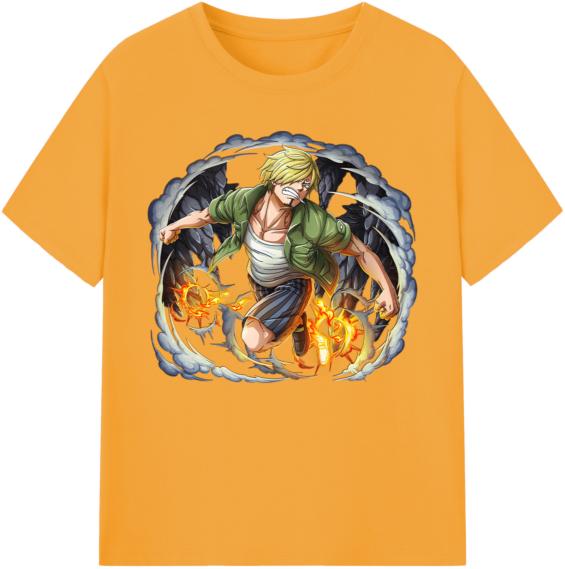 （画像用） ワンピース サンジ ONE PIECE Sanji 綿100％ メンズ半袖Tシャツ｜肌触りやわらか＆通気性
