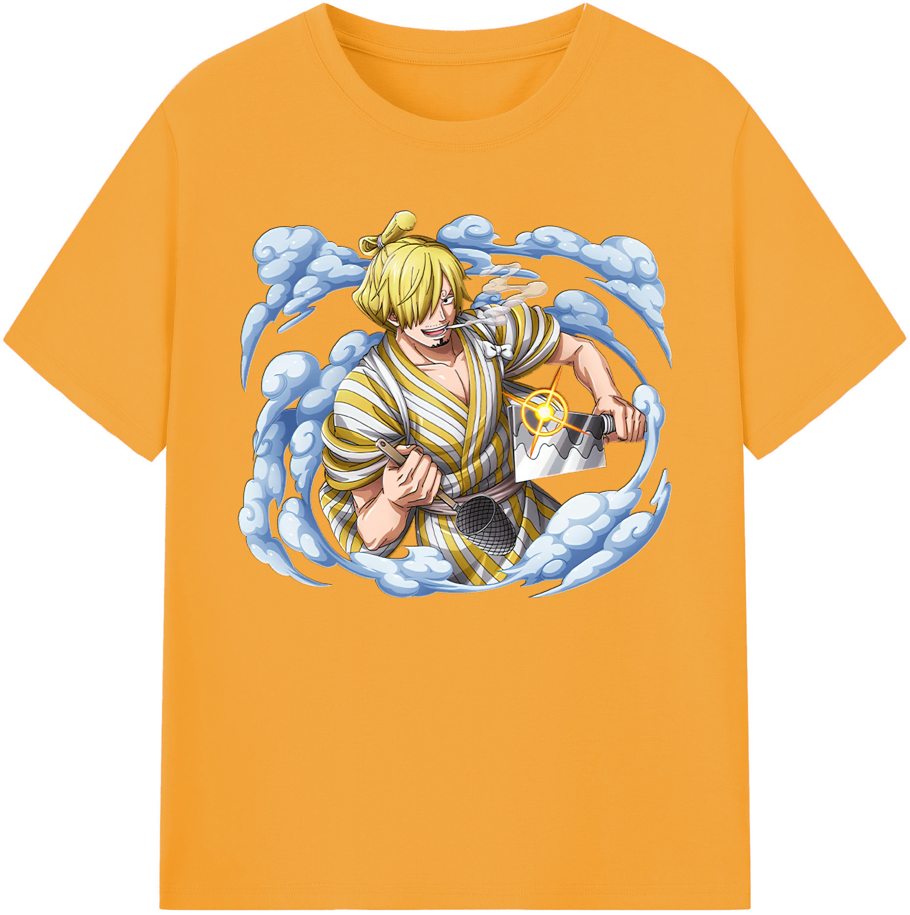 （画像用） ワンピース サンジ ONE PIECE Sanji 綿100％ メンズ半袖Tシャツ｜肌触りやわらか＆通気性