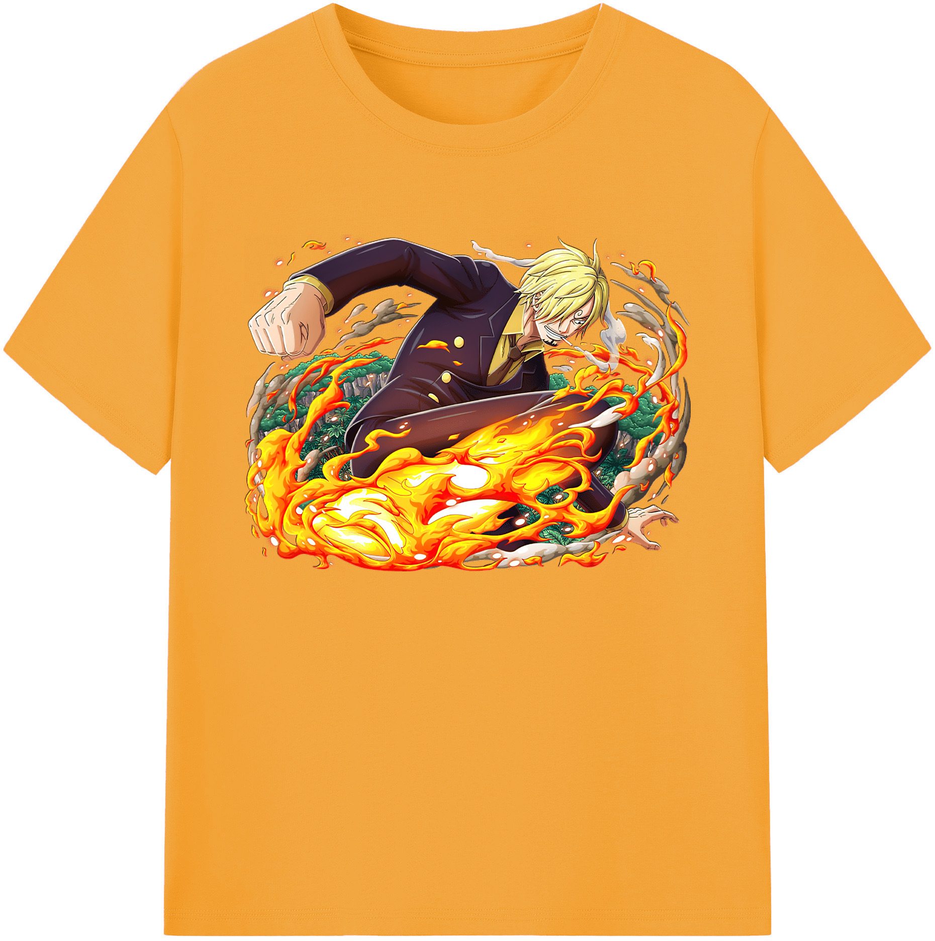 （画像用） ワンピース サンジ ONE PIECE Sanji 綿100％ メンズ半袖Tシャツ｜肌触りやわらか＆通気性