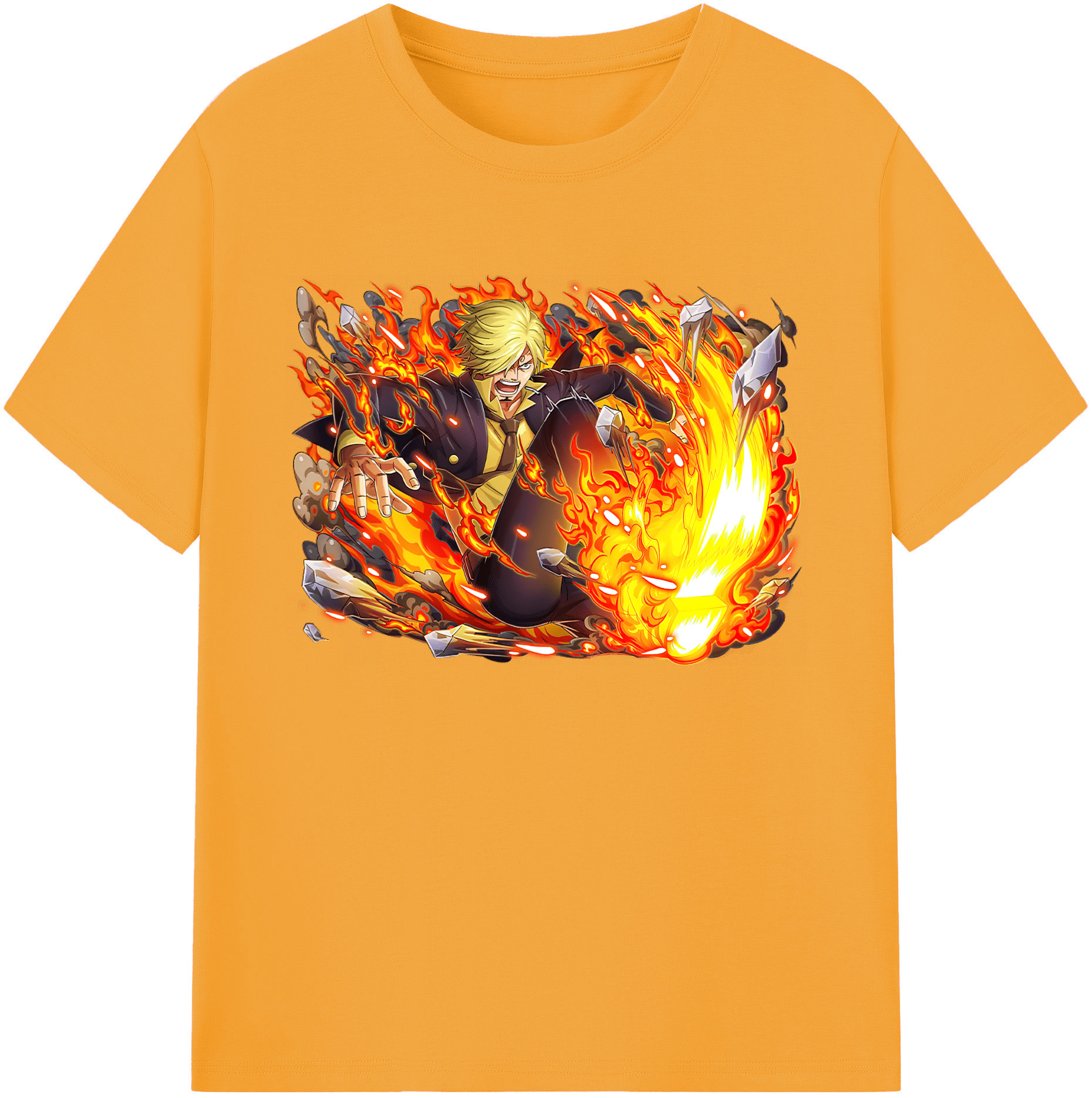 （画像用） ワンピース サンジ ONE PIECE Sanji 綿100％ メンズ半袖Tシャツ｜肌触りやわらか＆通気性