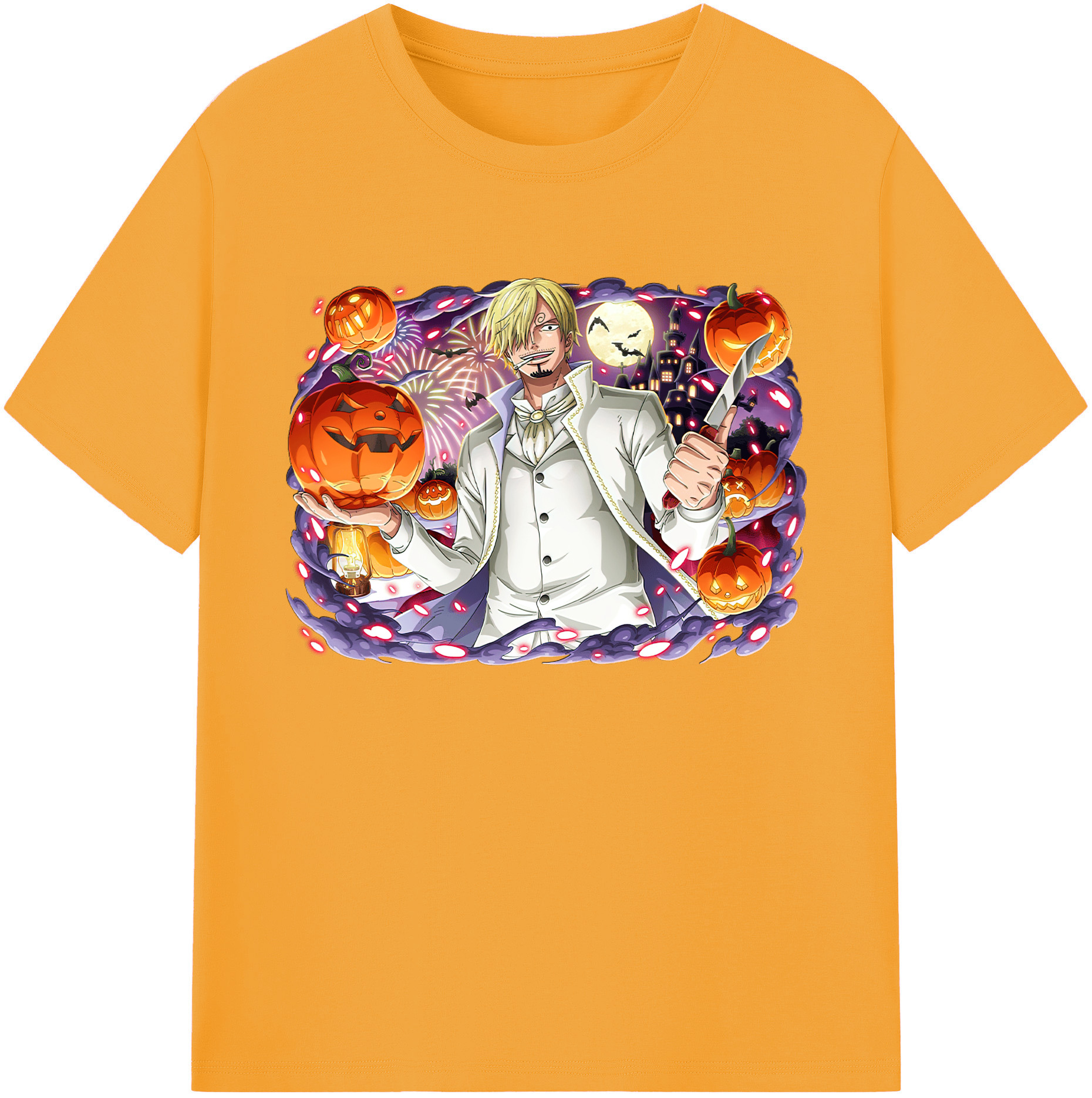 （画像用） ワンピース サンジ ONE PIECE Sanji 綿100％ メンズ半袖Tシャツ｜肌触りやわらか＆通気性