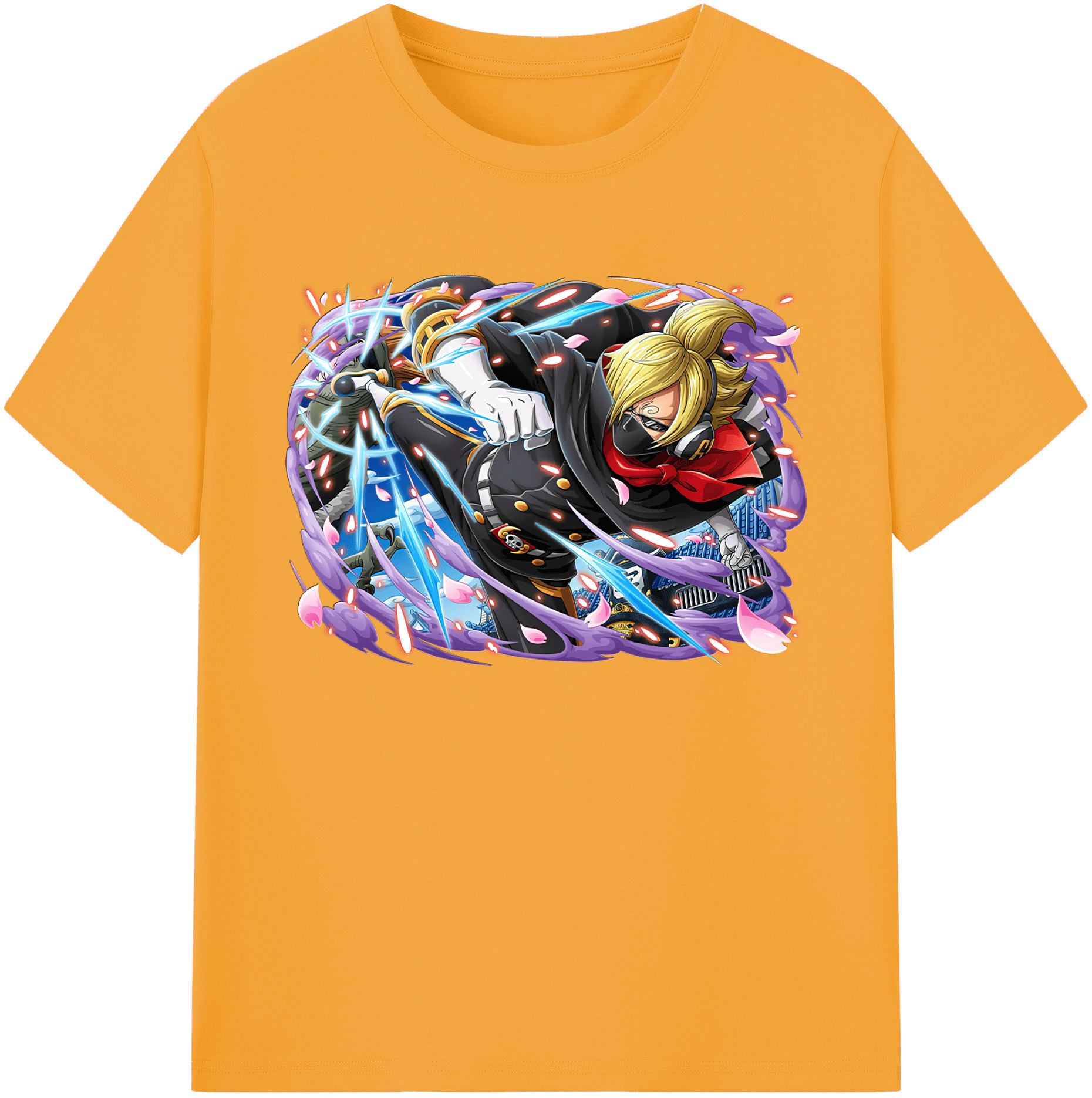 （画像用） ワンピース サンジ ONE PIECE Sanji 綿100％ メンズ半袖Tシャツ｜肌触りやわらか＆通気性