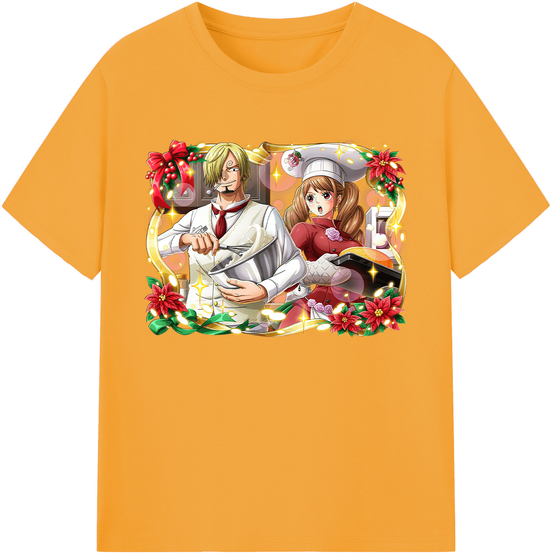 （画像用） ワンピース サンジ ONE PIECE Sanji 綿100％ メンズ半袖Tシャツ｜肌触りやわらか＆通気性