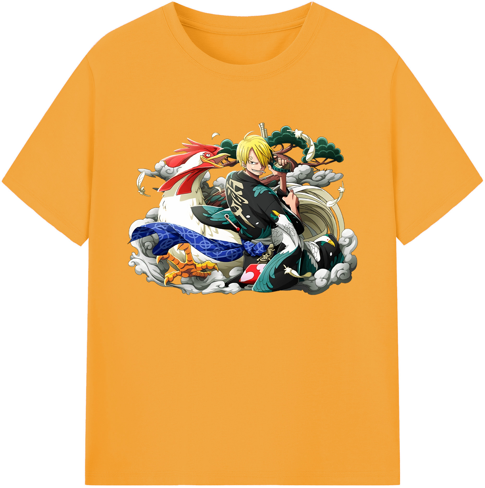 （画像用） ワンピース サンジ ONE PIECE Sanji 綿100％ メンズ半袖Tシャツ｜肌触りやわらか＆通気性