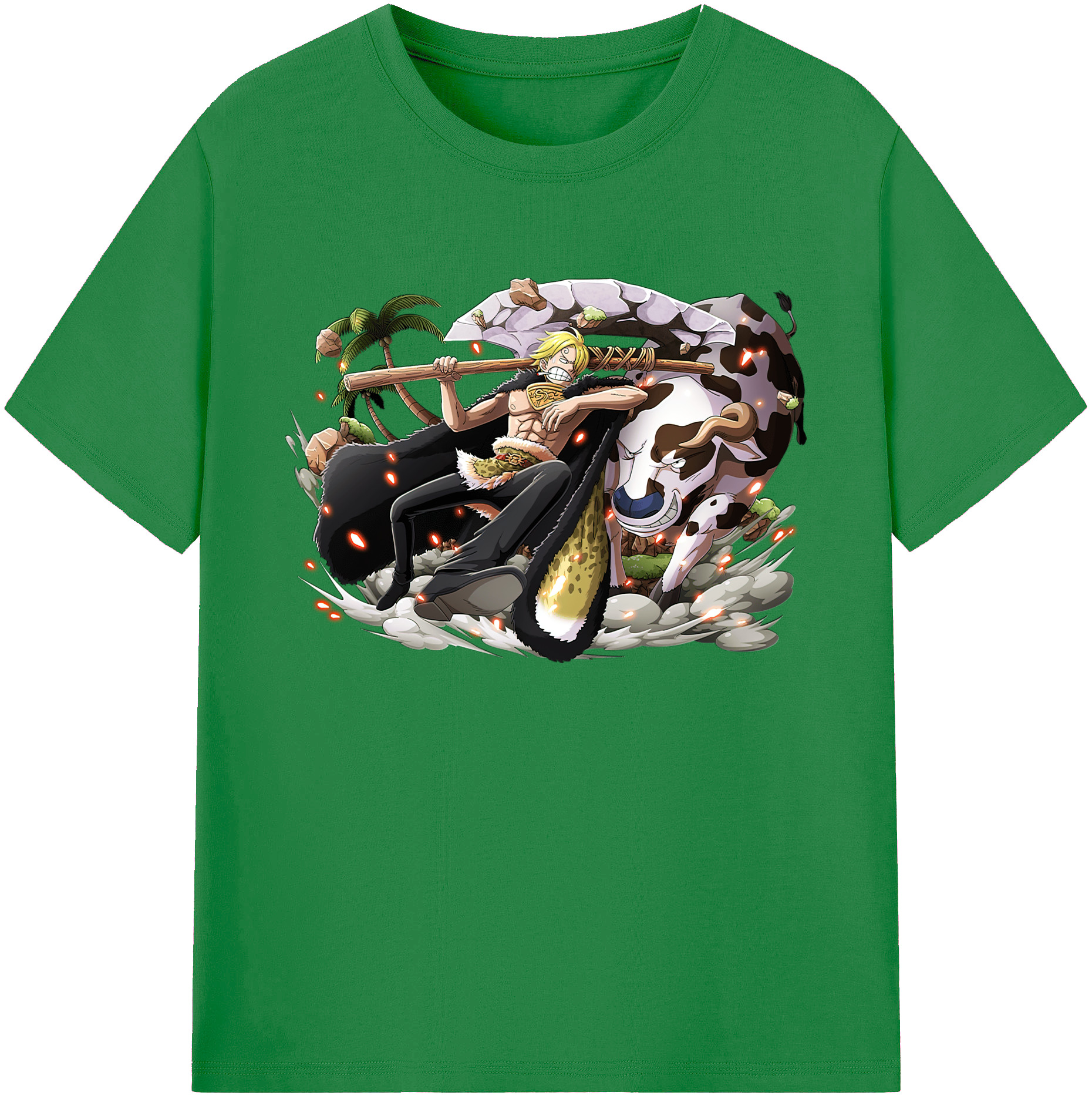 （画像用） ワンピース サンジ ONE PIECE Sanji 綿100％ メンズ半袖Tシャツ｜肌触りやわらか＆通気性