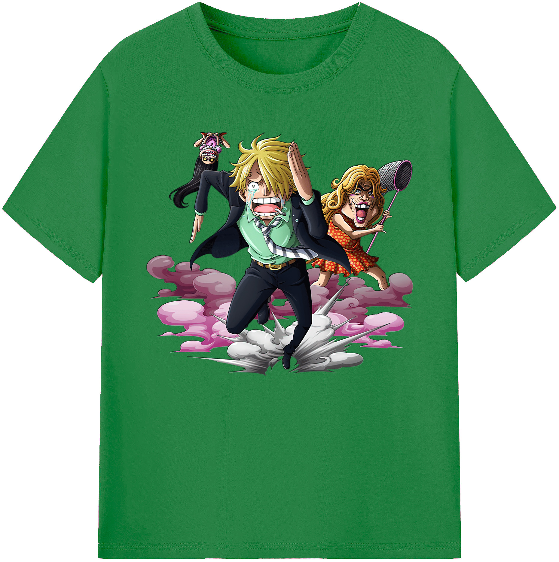 （画像用） ワンピース サンジ ONE PIECE Sanji 綿100％ メンズ半袖Tシャツ｜肌触りやわらか＆通気性