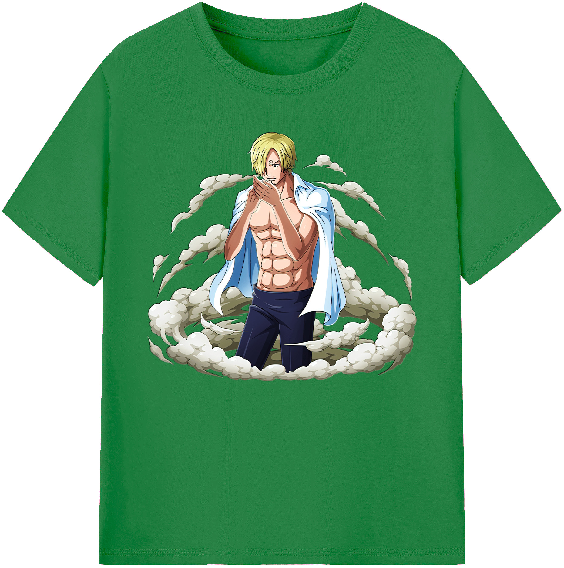 （画像用） ワンピース サンジ ONE PIECE Sanji 綿100％ メンズ半袖Tシャツ｜肌触りやわらか＆通気性