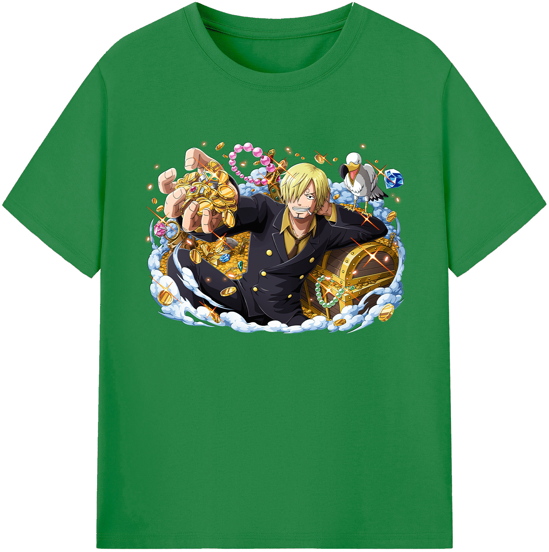 （画像用） ワンピース サンジ ONE PIECE Sanji 綿100％ メンズ半袖Tシャツ｜肌触りやわらか＆通気性
