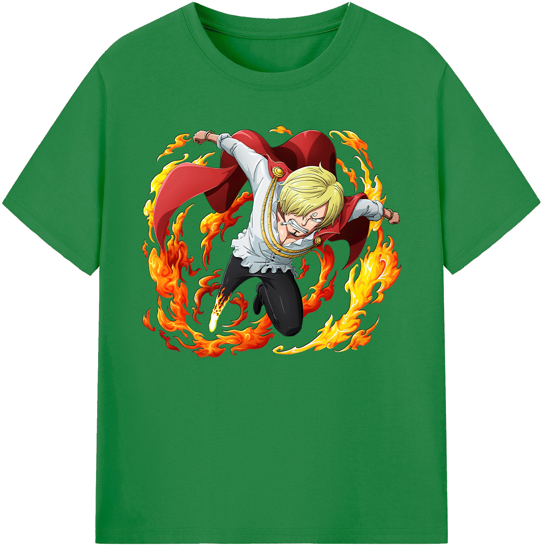 （画像用） ワンピース サンジ ONE PIECE Sanji 綿100％ メンズ半袖Tシャツ｜肌触りやわらか＆通気性