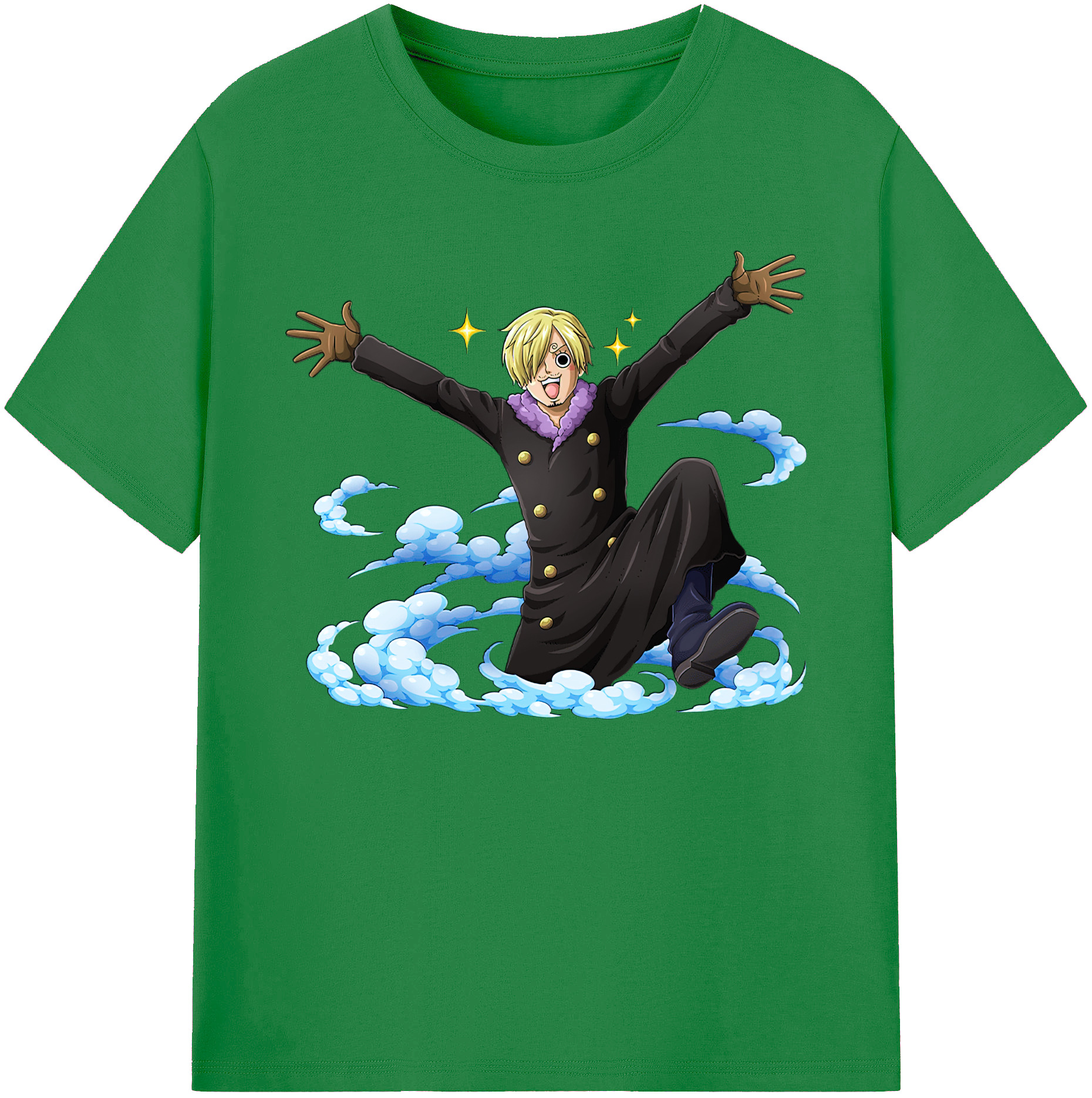 （画像用） ワンピース サンジ ONE PIECE Sanji 綿100％ メンズ半袖Tシャツ｜肌触りやわらか＆通気性