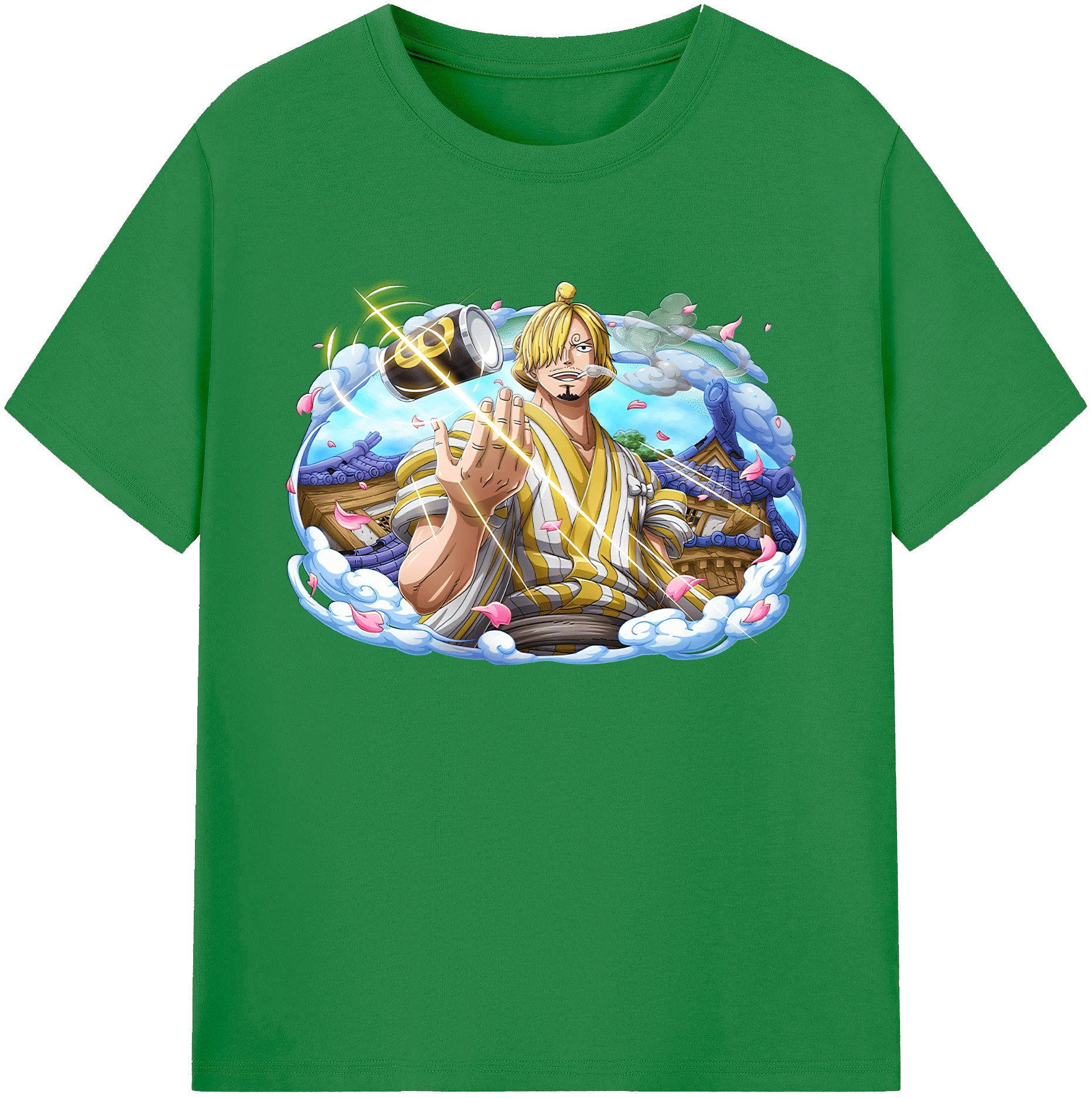（画像用） ワンピース サンジ ONE PIECE Sanji 綿100％ メンズ半袖Tシャツ｜肌触りやわらか＆通気性