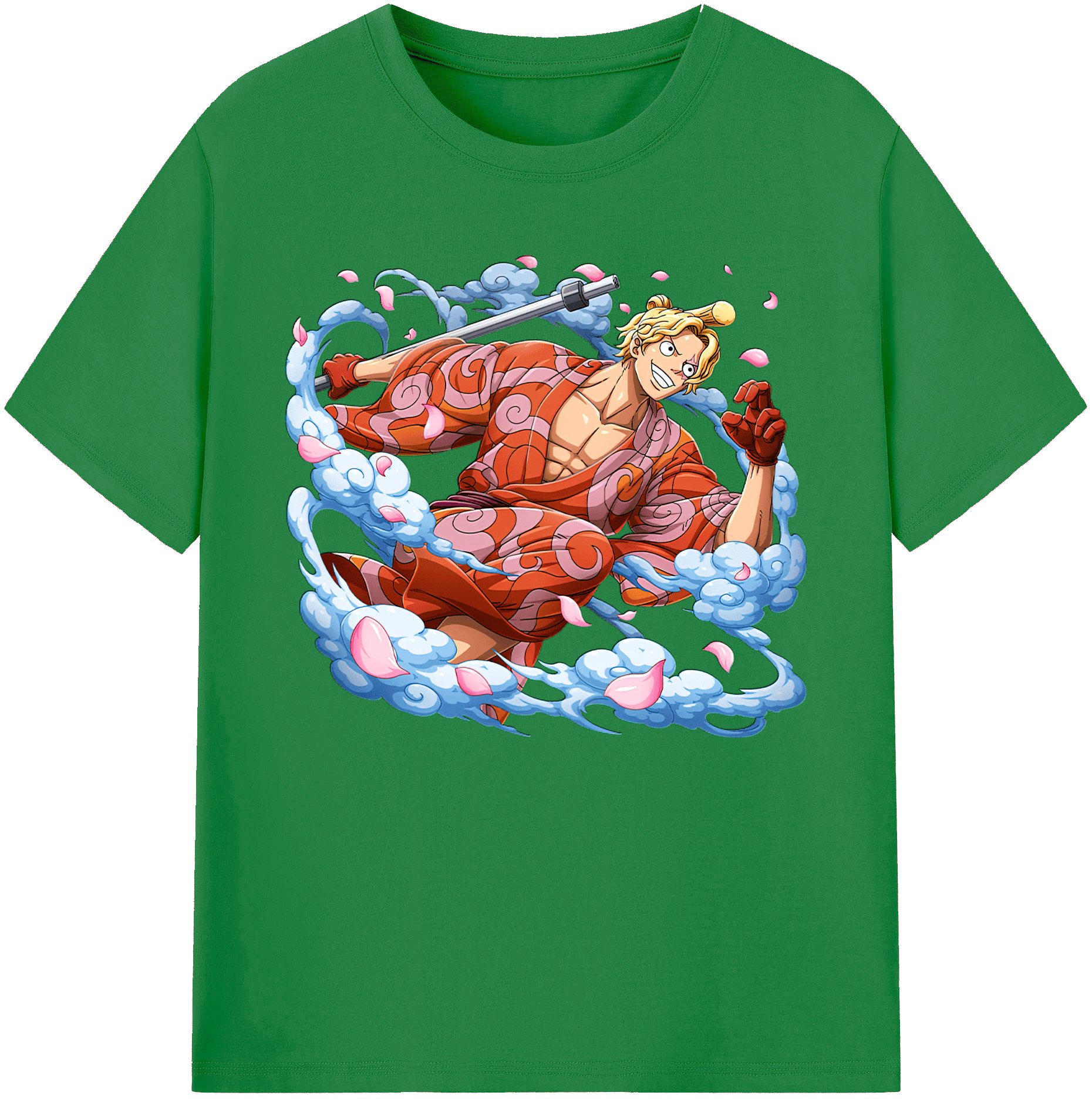 （画像用） ワンピース サンジ ONE PIECE Sanji 綿100％ メンズ半袖Tシャツ｜肌触りやわらか＆通気性