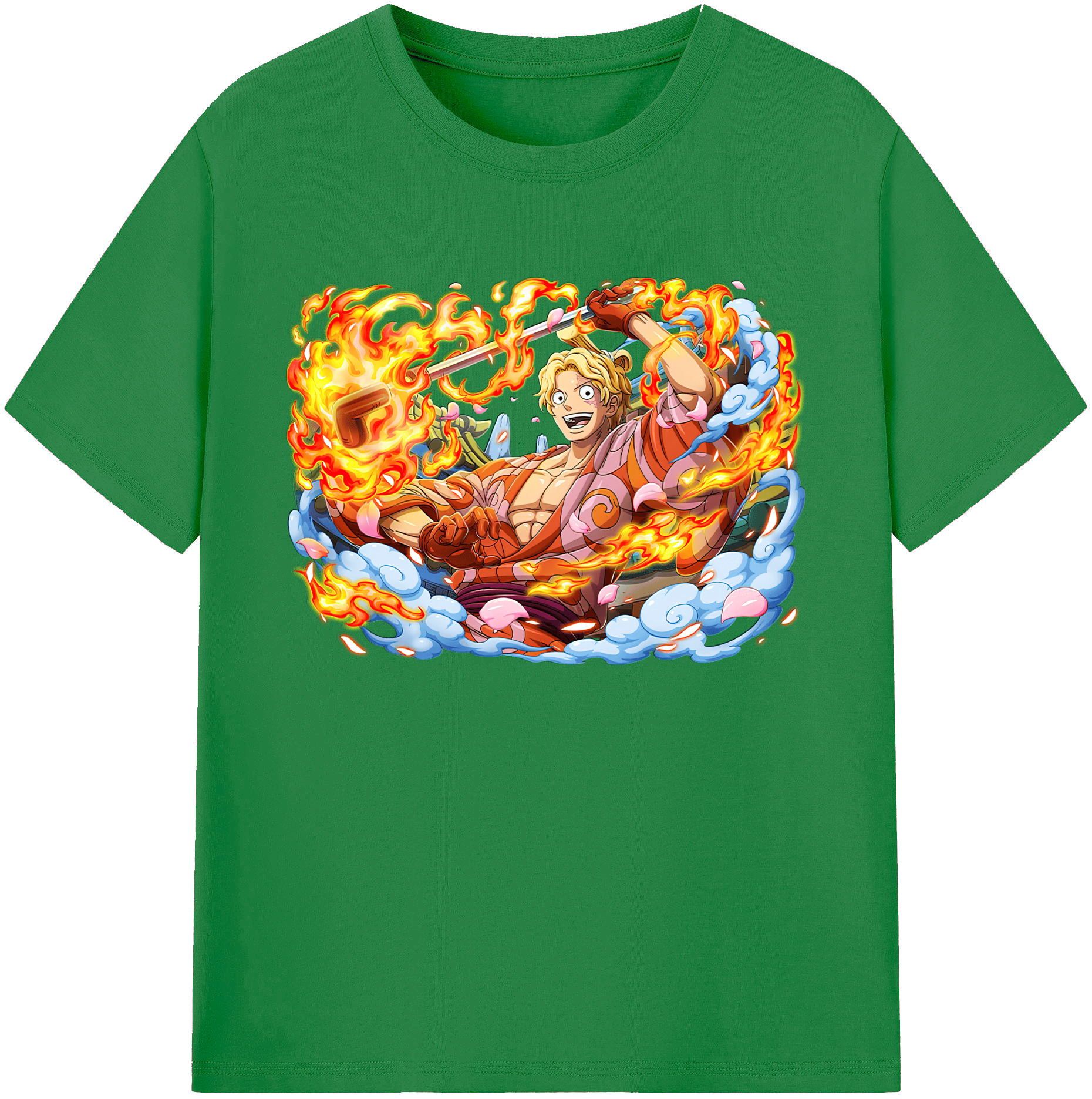 （画像用） ワンピース サンジ ONE PIECE Sanji 綿100％ メンズ半袖Tシャツ｜肌触りやわらか＆通気性