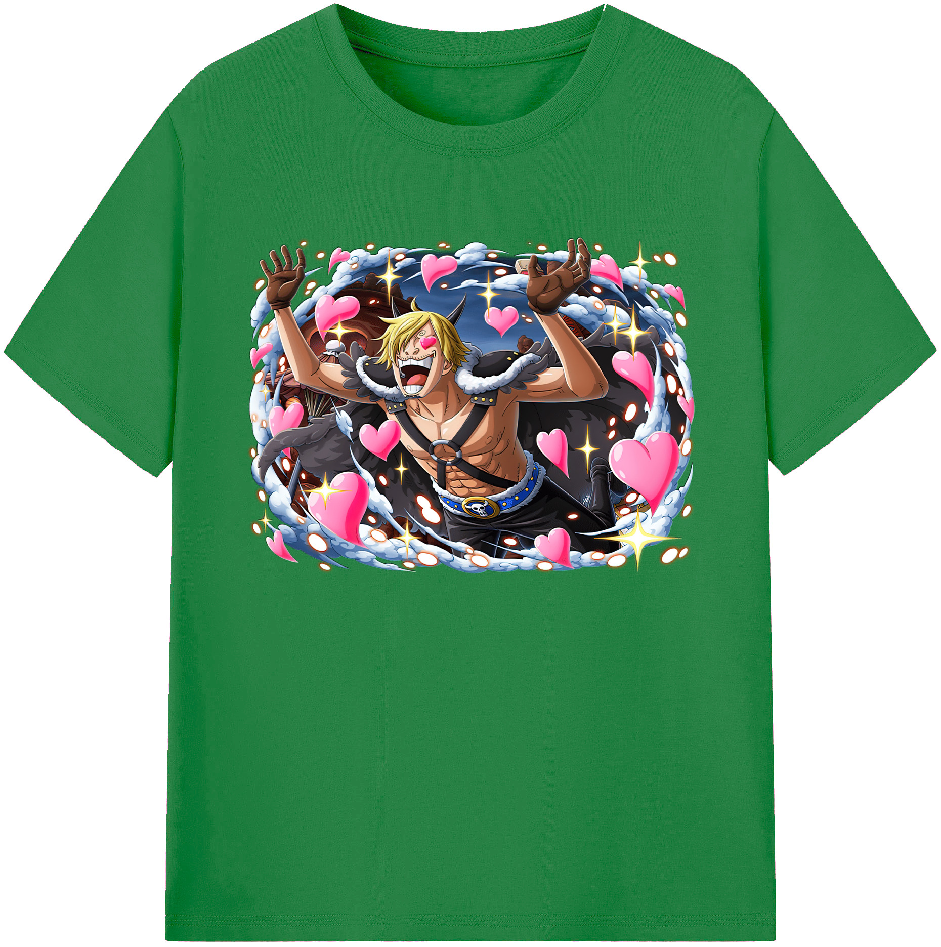 （画像用） ワンピース サンジ ONE PIECE Sanji 綿100％ メンズ半袖Tシャツ｜肌触りやわらか＆通気性