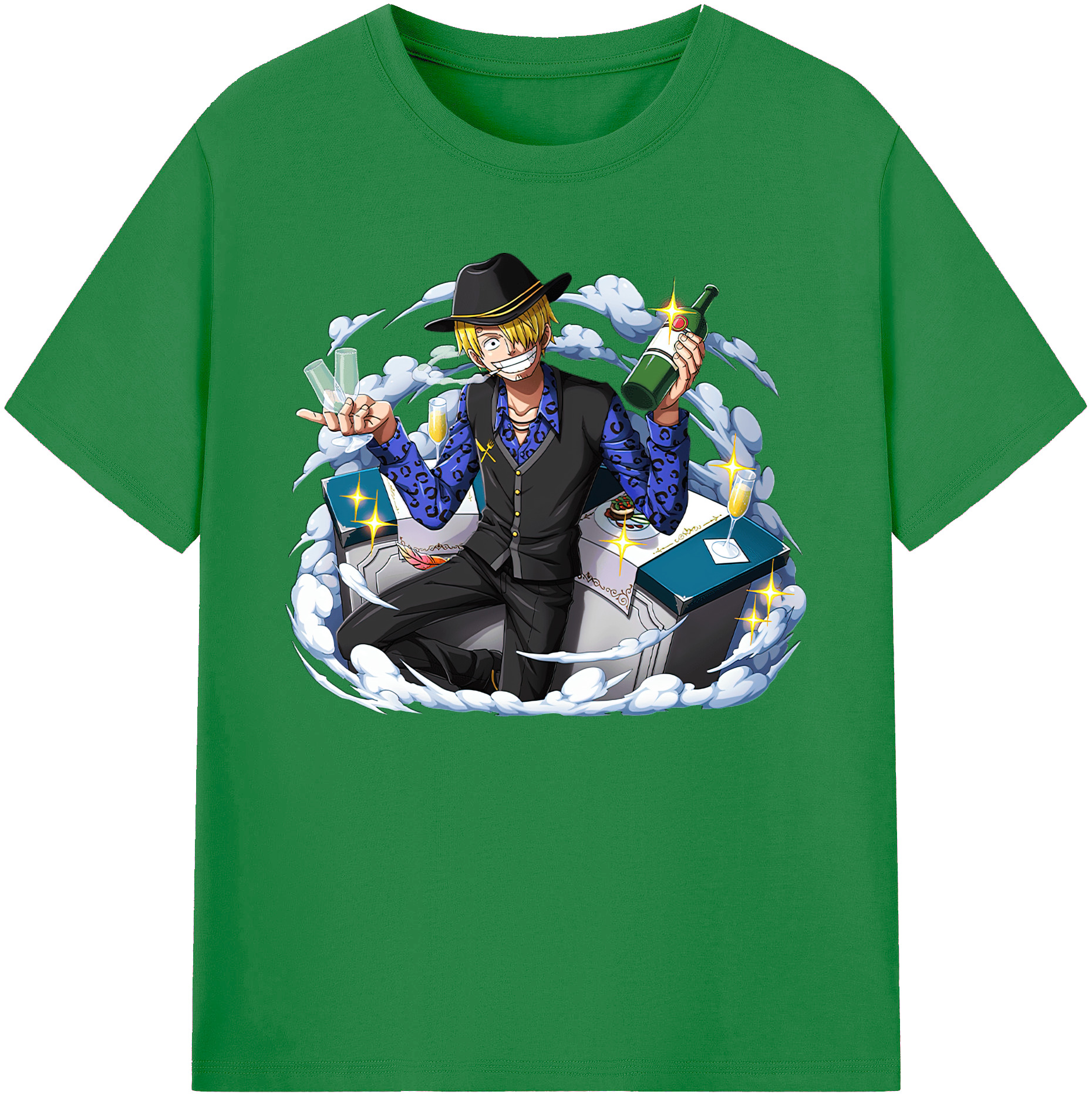 （画像用） ワンピース サンジ ONE PIECE Sanji 綿100％ メンズ半袖Tシャツ｜肌触りやわらか＆通気性