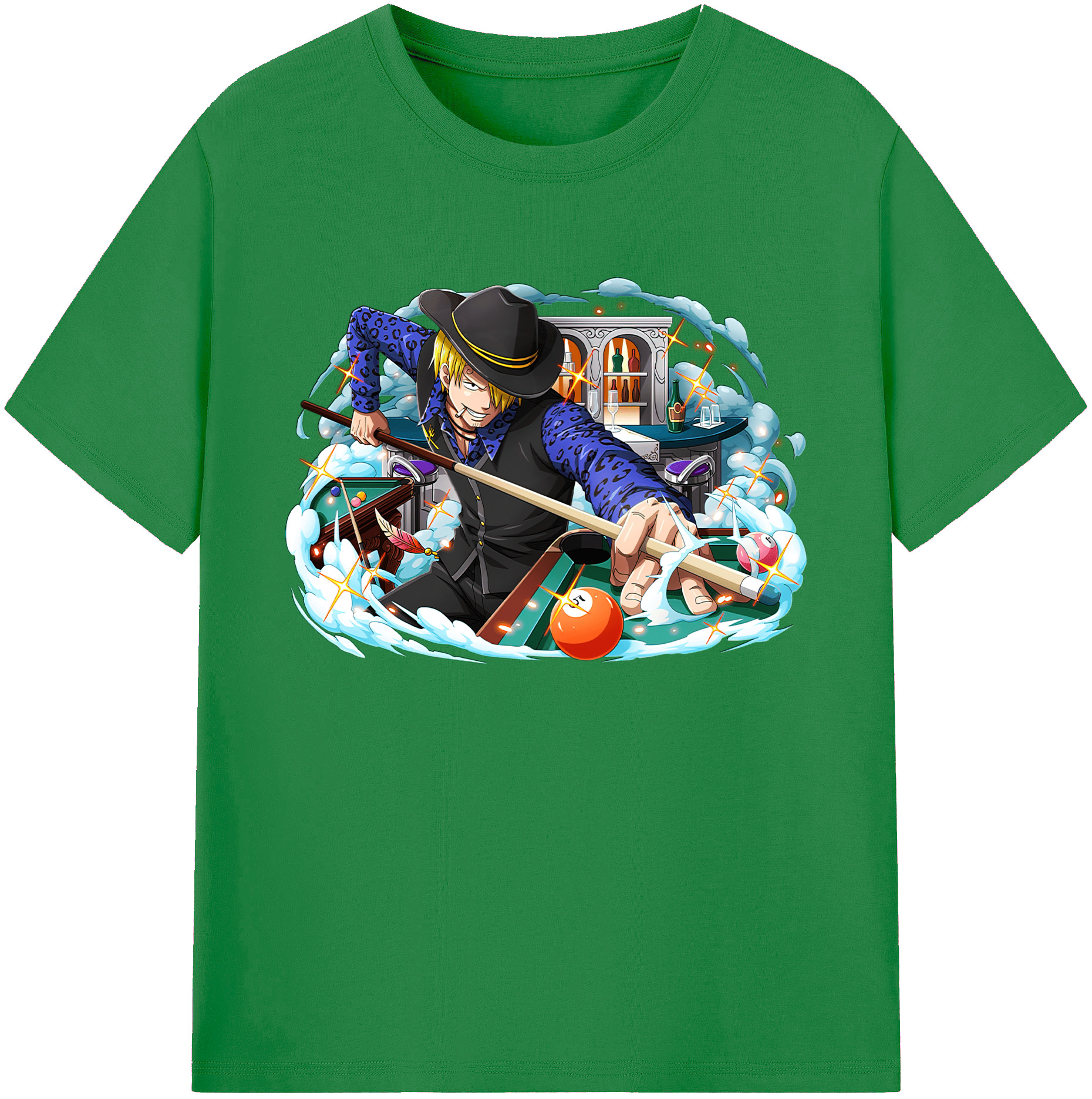 （画像用） ワンピース サンジ ONE PIECE Sanji 綿100％ メンズ半袖Tシャツ｜肌触りやわらか＆通気性