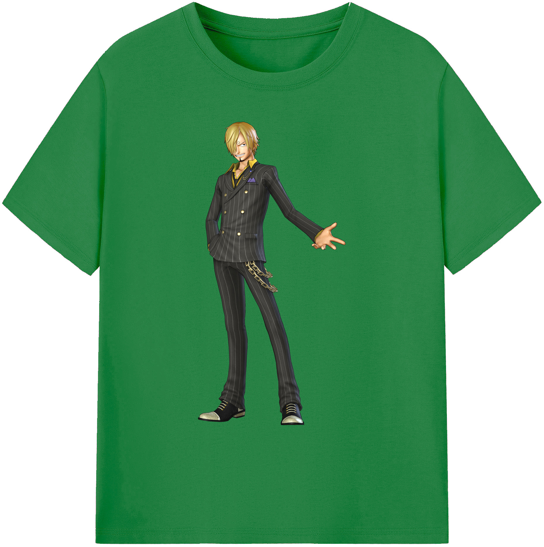 （画像用） ワンピース サンジ ONE PIECE Sanji 綿100％ メンズ半袖Tシャツ｜肌触りやわらか＆通気性