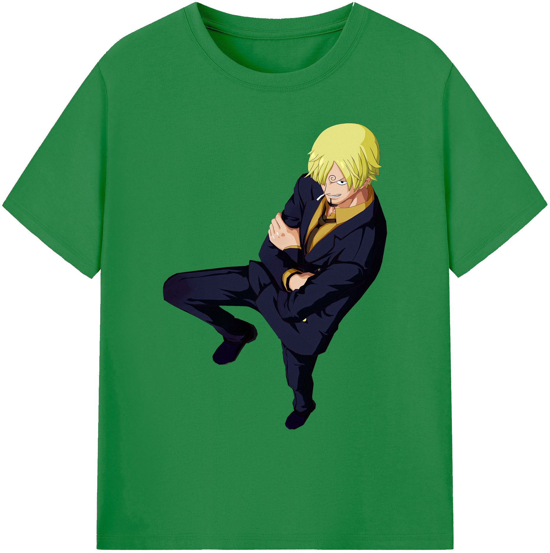 （画像用） ワンピース サンジ ONE PIECE Sanji 綿100％ メンズ半袖Tシャツ｜肌触りやわらか＆通気性