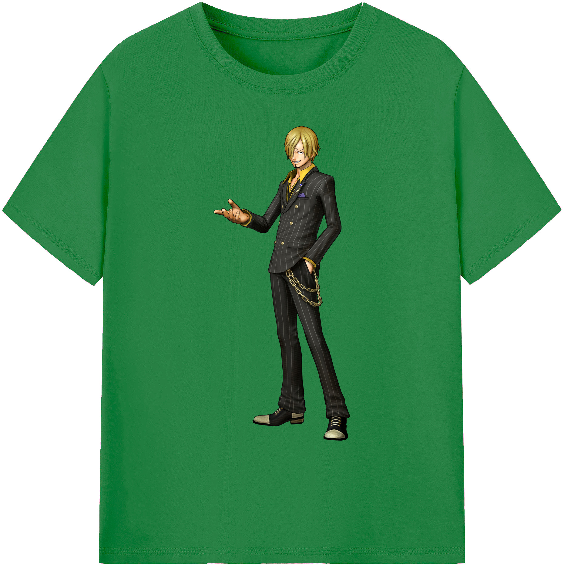 （画像用） ワンピース サンジ ONE PIECE Sanji 綿100％ メンズ半袖Tシャツ｜肌触りやわらか＆通気性