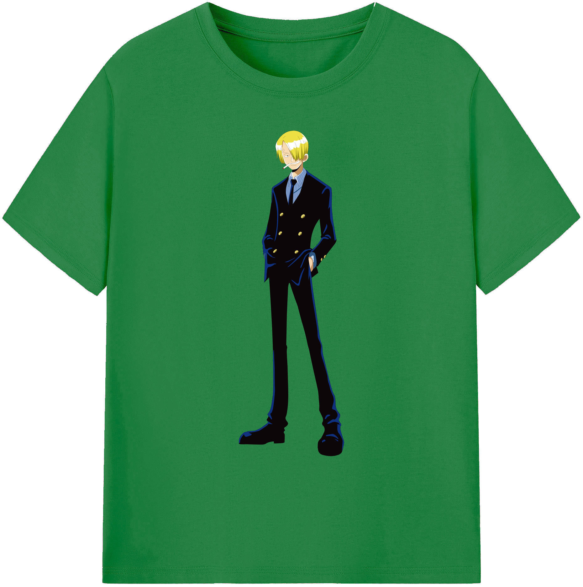 （画像用） ワンピース サンジ ONE PIECE Sanji 綿100％ メンズ半袖Tシャツ｜肌触りやわらか＆通気性