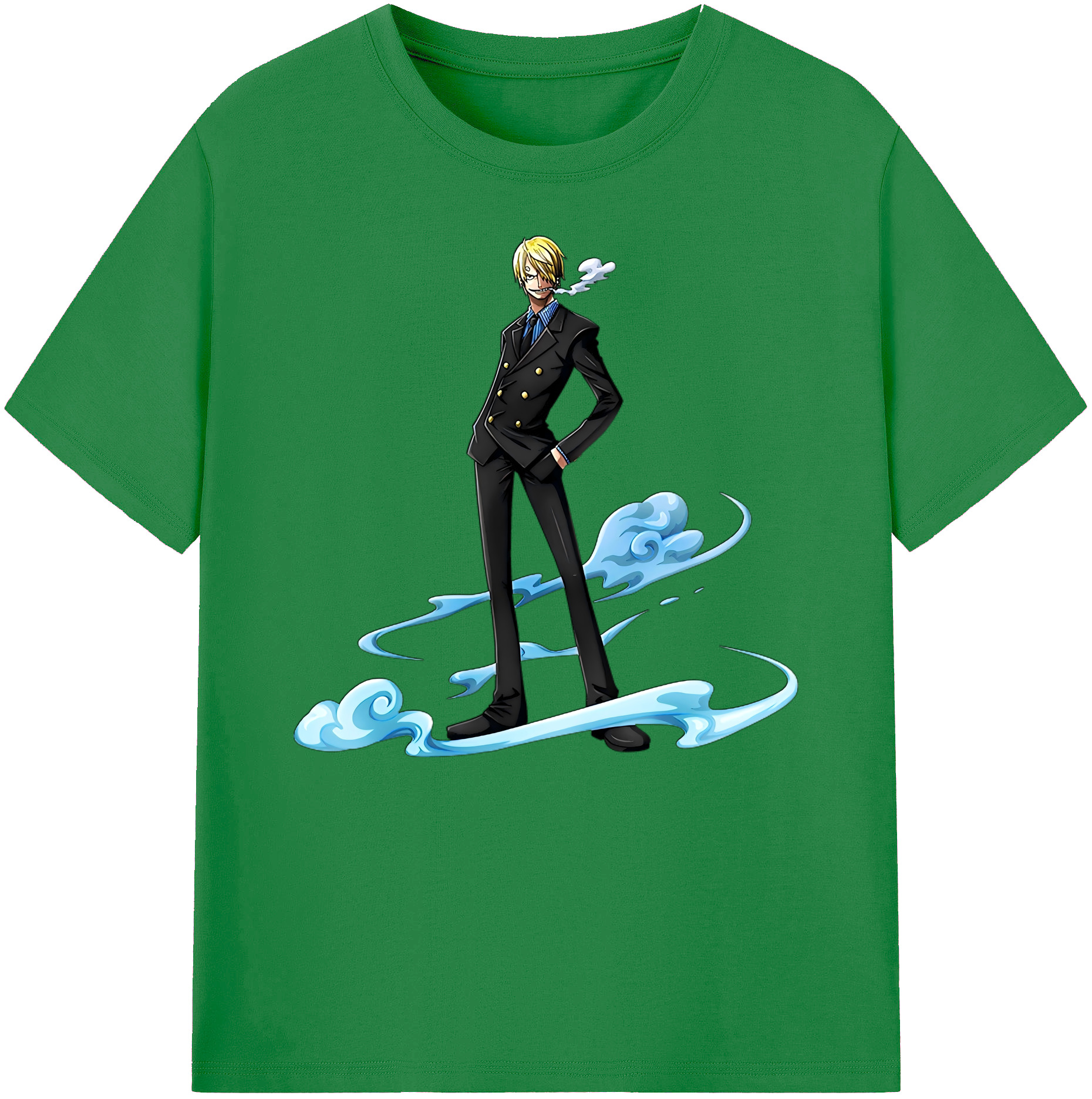 （画像用） ワンピース サンジ ONE PIECE Sanji 綿100％ メンズ半袖Tシャツ｜肌触りやわらか＆通気性