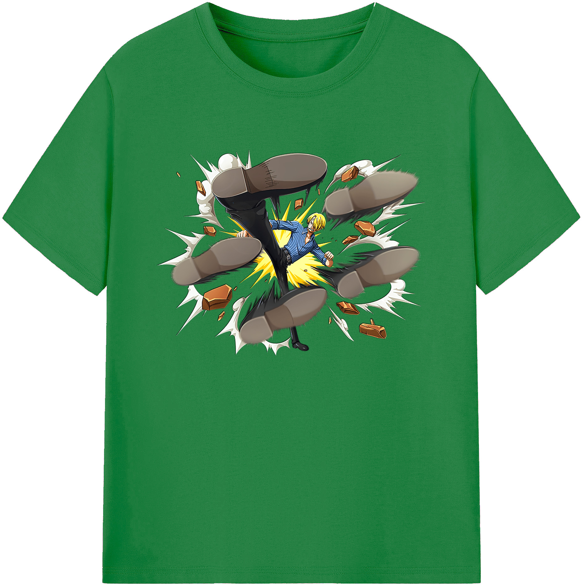 （画像用） ワンピース サンジ ONE PIECE Sanji 綿100％ メンズ半袖Tシャツ｜肌触りやわらか＆通気性