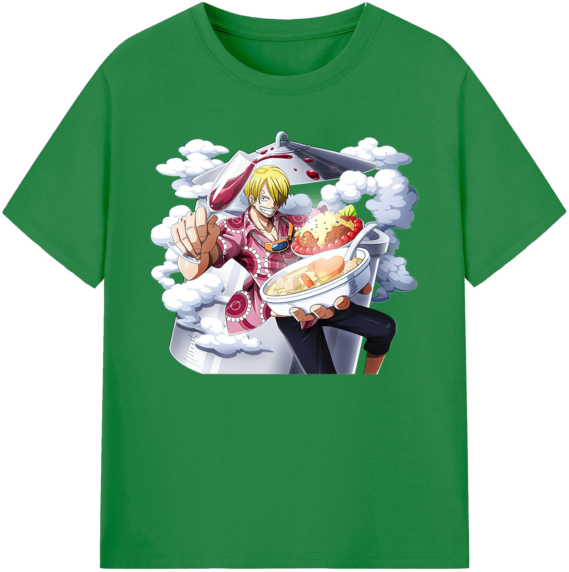 （画像用） ワンピース サンジ ONE PIECE Sanji 綿100％ メンズ半袖Tシャツ｜肌触りやわらか＆通気性
