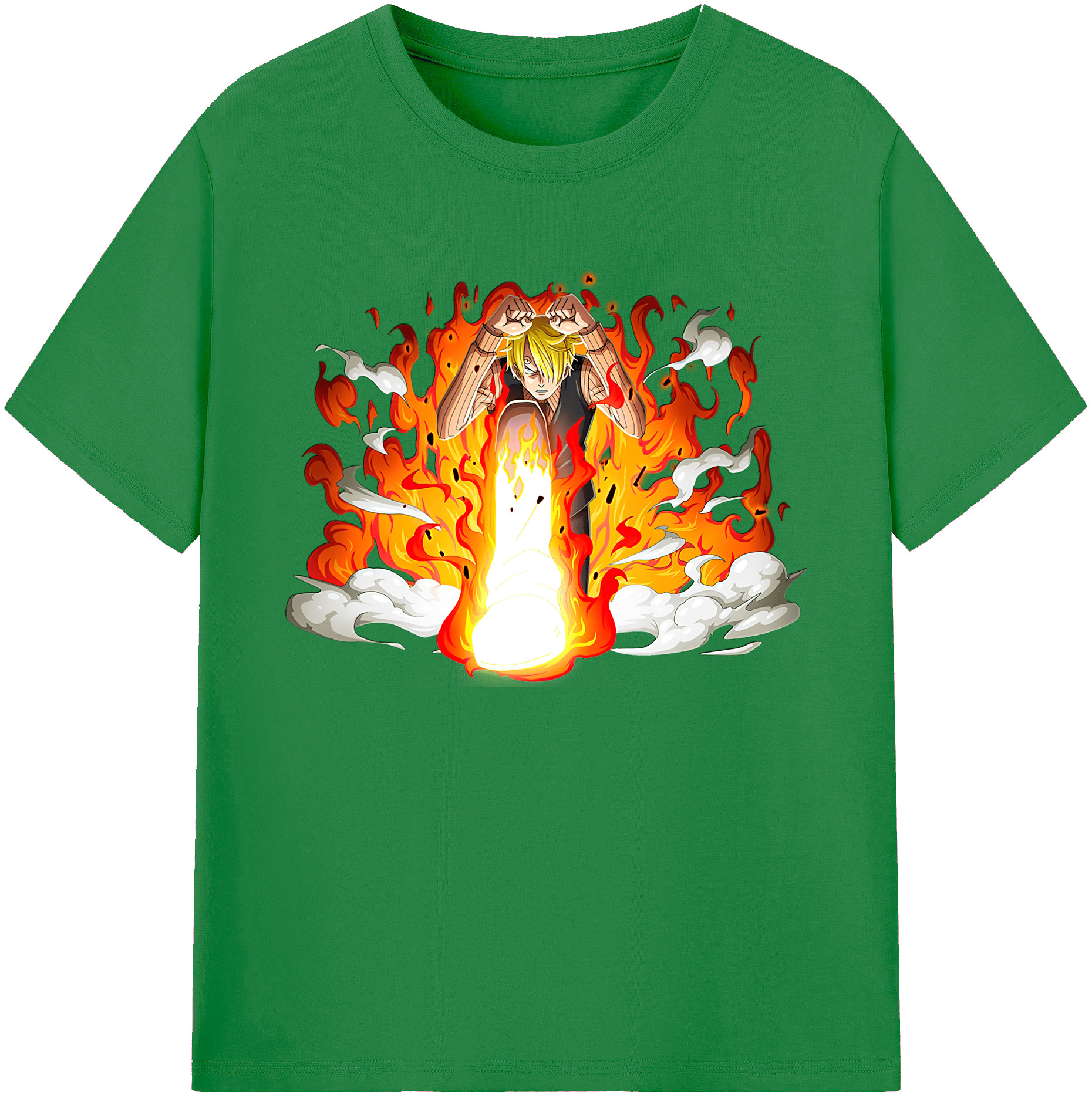 （画像用） ワンピース サンジ ONE PIECE Sanji 綿100％ メンズ半袖Tシャツ｜肌触りやわらか＆通気性