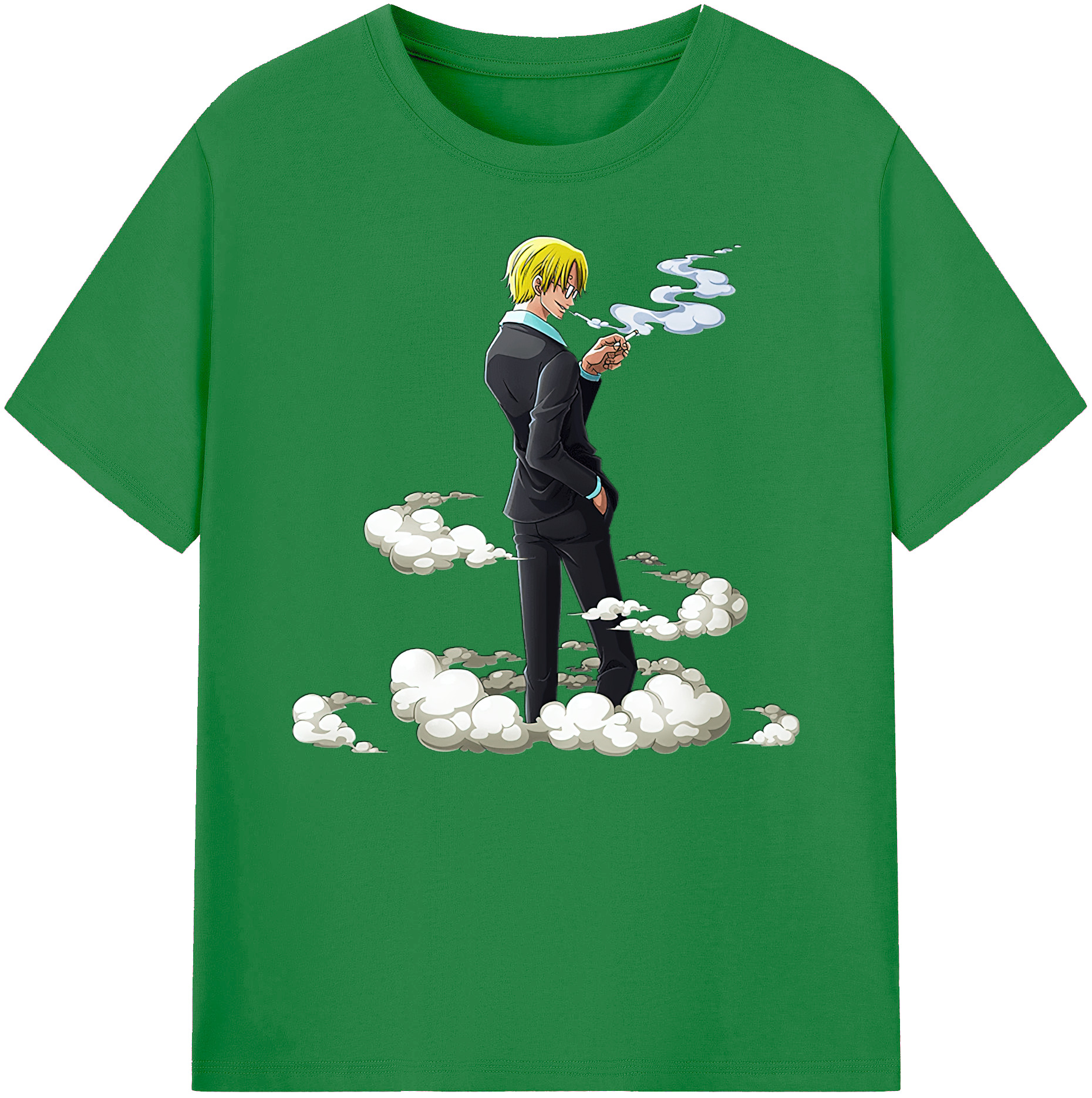 （画像用） ワンピース サンジ ONE PIECE Sanji 綿100％ メンズ半袖Tシャツ｜肌触りやわらか＆通気性