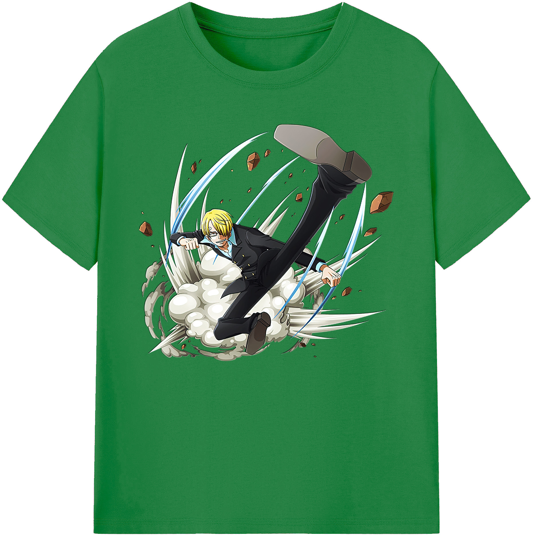（画像用） ワンピース サンジ ONE PIECE Sanji 綿100％ メンズ半袖Tシャツ｜肌触りやわらか＆通気性