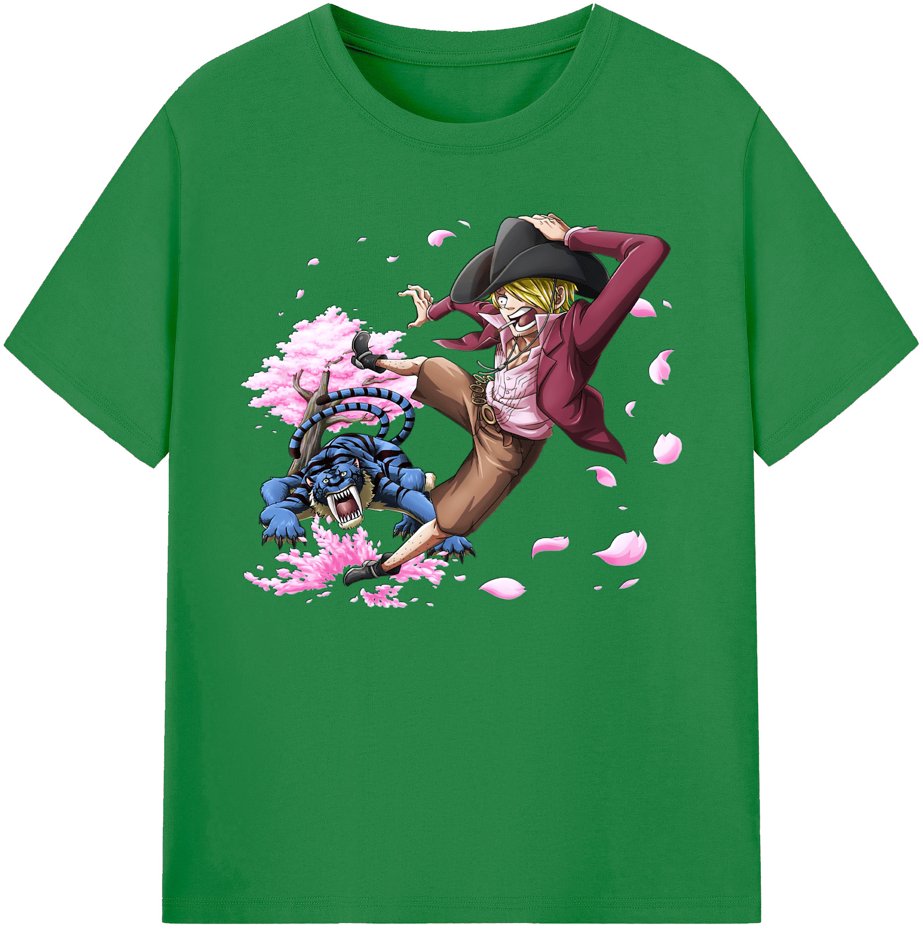 （画像用） ワンピース サンジ ONE PIECE Sanji 綿100％ メンズ半袖Tシャツ｜肌触りやわらか＆通気性