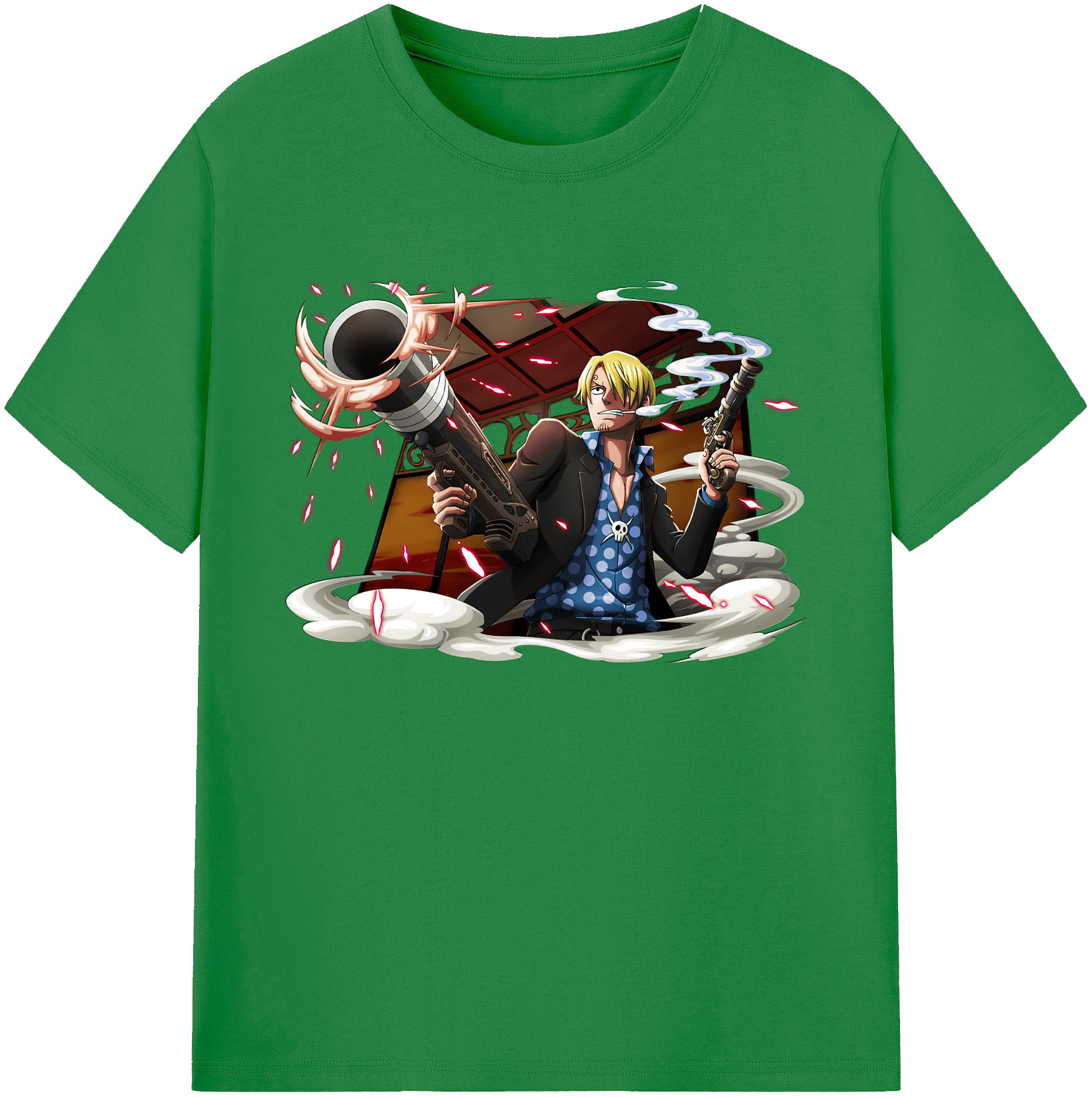 （画像用） ワンピース サンジ ONE PIECE Sanji 綿100％ メンズ半袖Tシャツ｜肌触りやわらか＆通気性