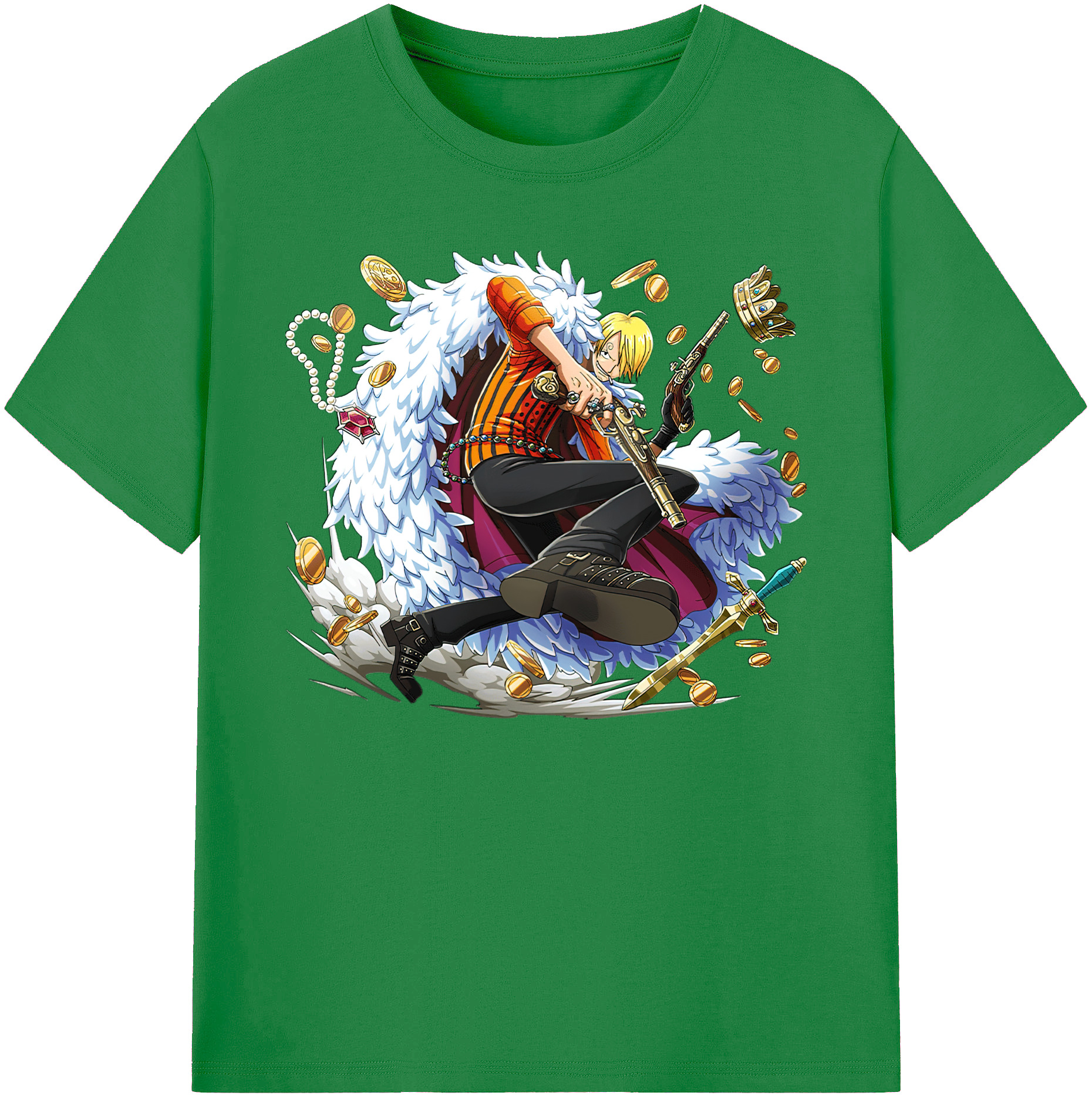 （画像用） ワンピース サンジ ONE PIECE Sanji 綿100％ メンズ半袖Tシャツ｜肌触りやわらか＆通気性