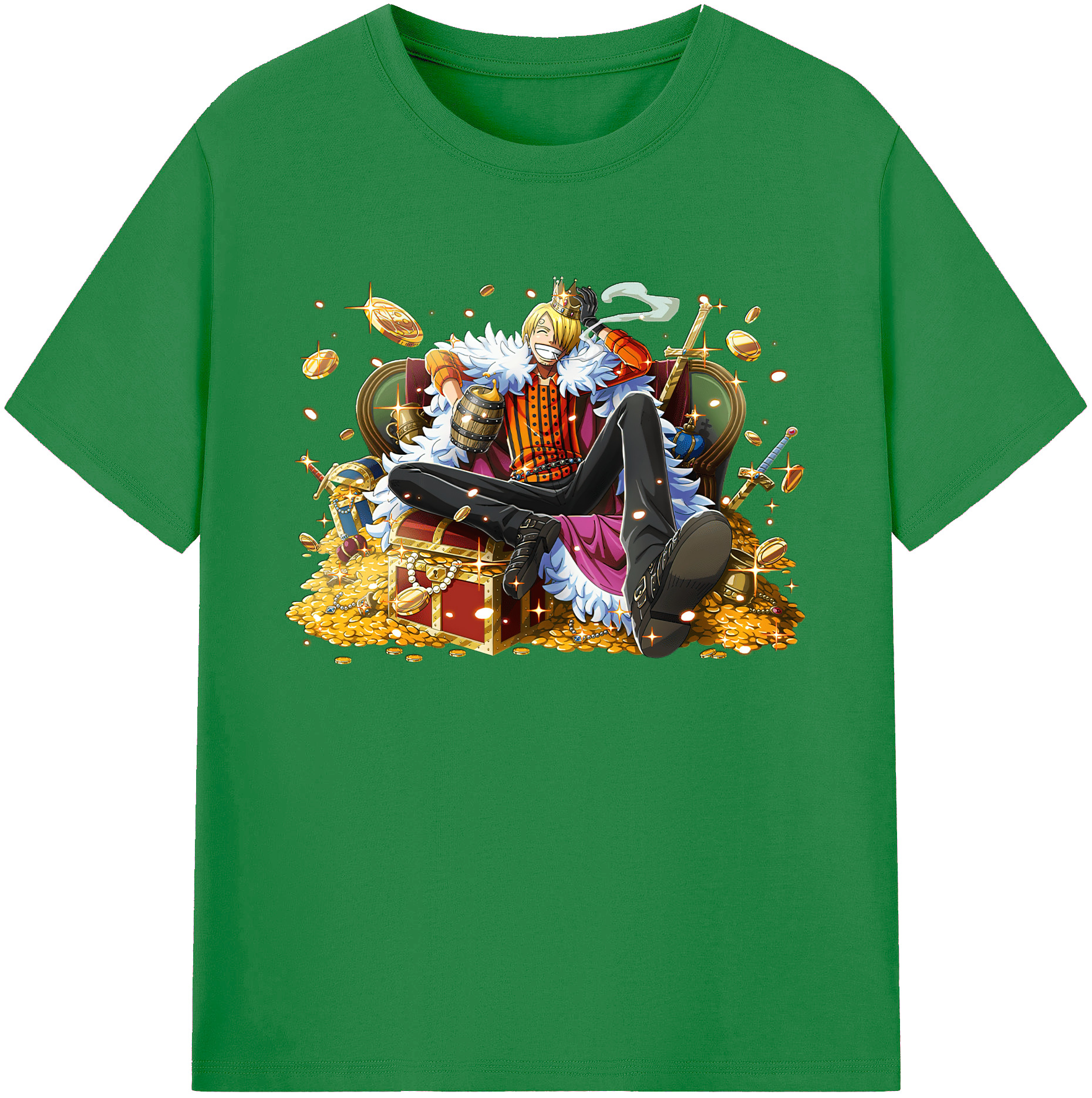 （画像用） ワンピース サンジ ONE PIECE Sanji 綿100％ メンズ半袖Tシャツ｜肌触りやわらか＆通気性