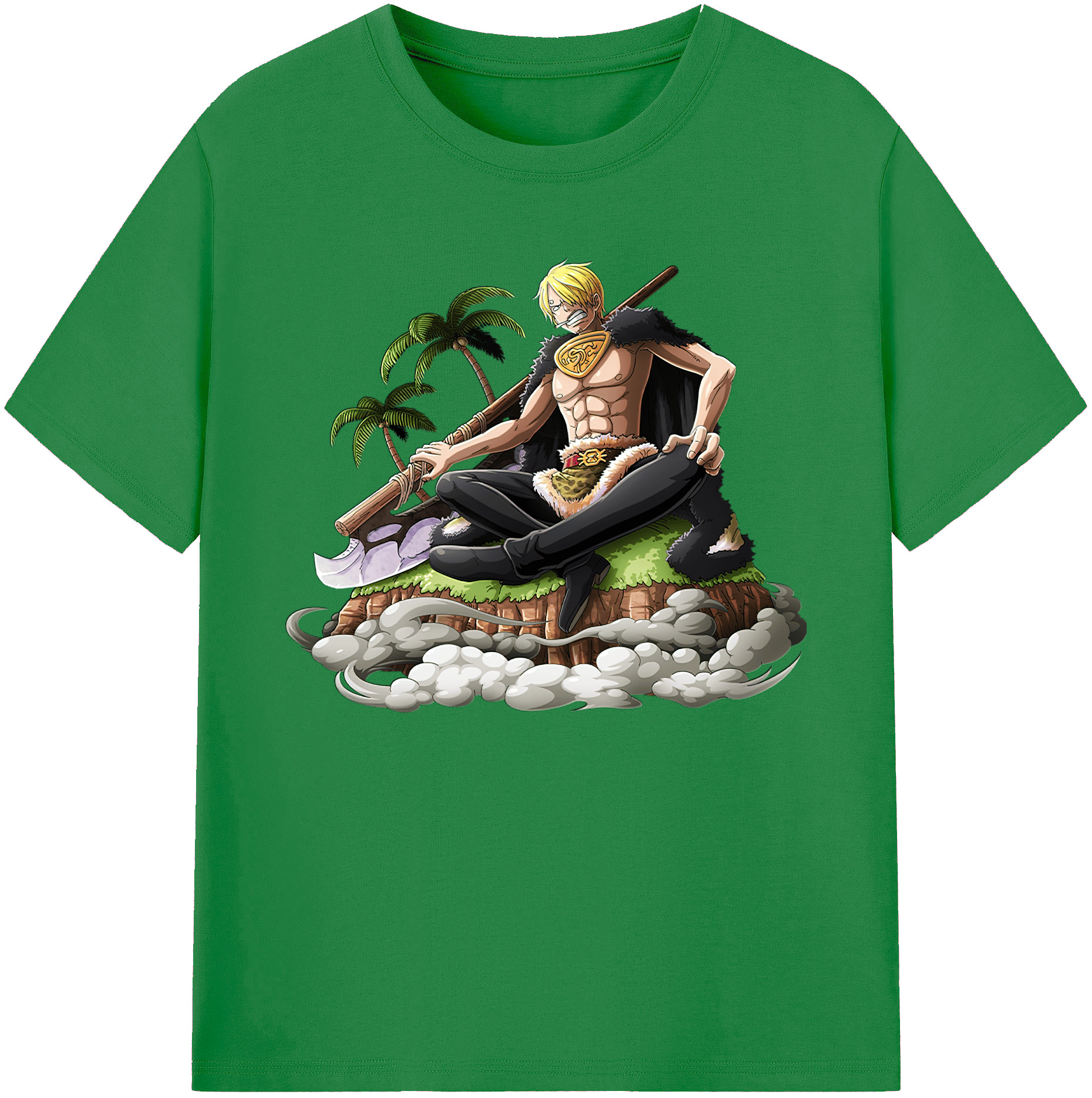 （画像用） ワンピース サンジ ONE PIECE Sanji 綿100％ メンズ半袖Tシャツ｜肌触りやわらか＆通気性