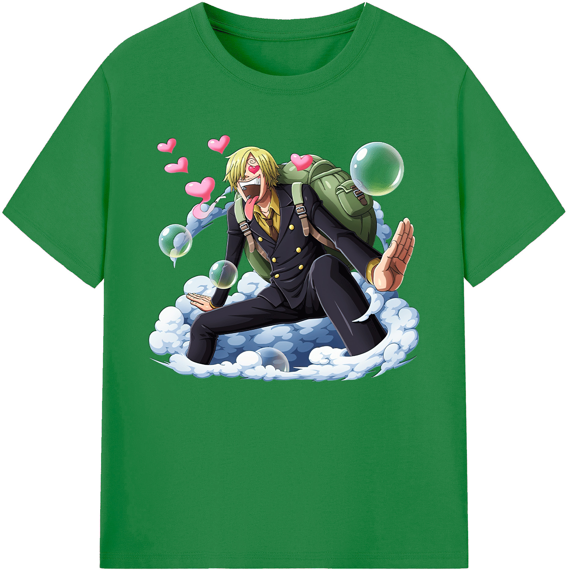 （画像用） ワンピース サンジ ONE PIECE Sanji 綿100％ メンズ半袖Tシャツ｜肌触りやわらか＆通気性