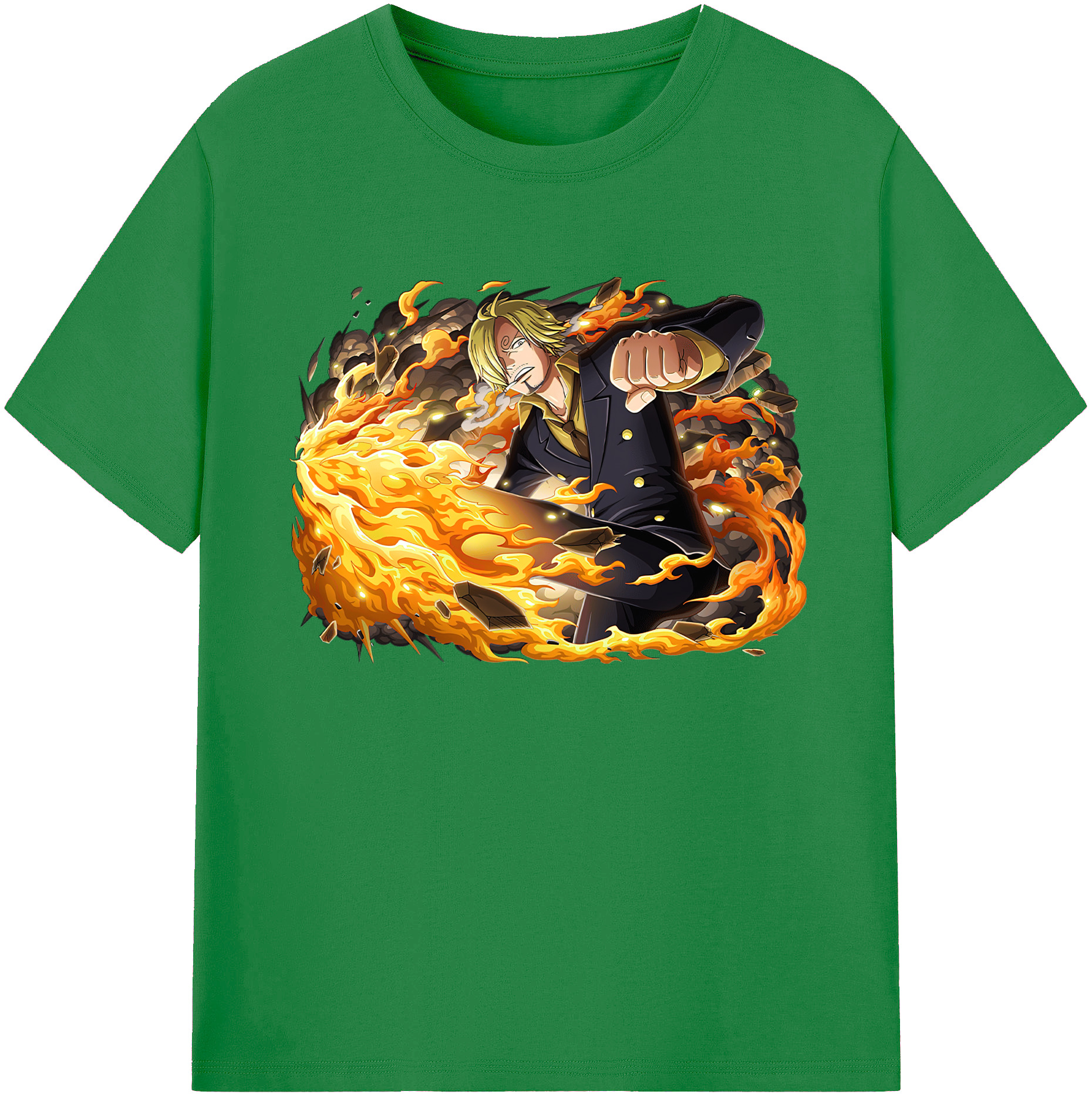 （画像用） ワンピース サンジ ONE PIECE Sanji 綿100％ メンズ半袖Tシャツ｜肌触りやわらか＆通気性