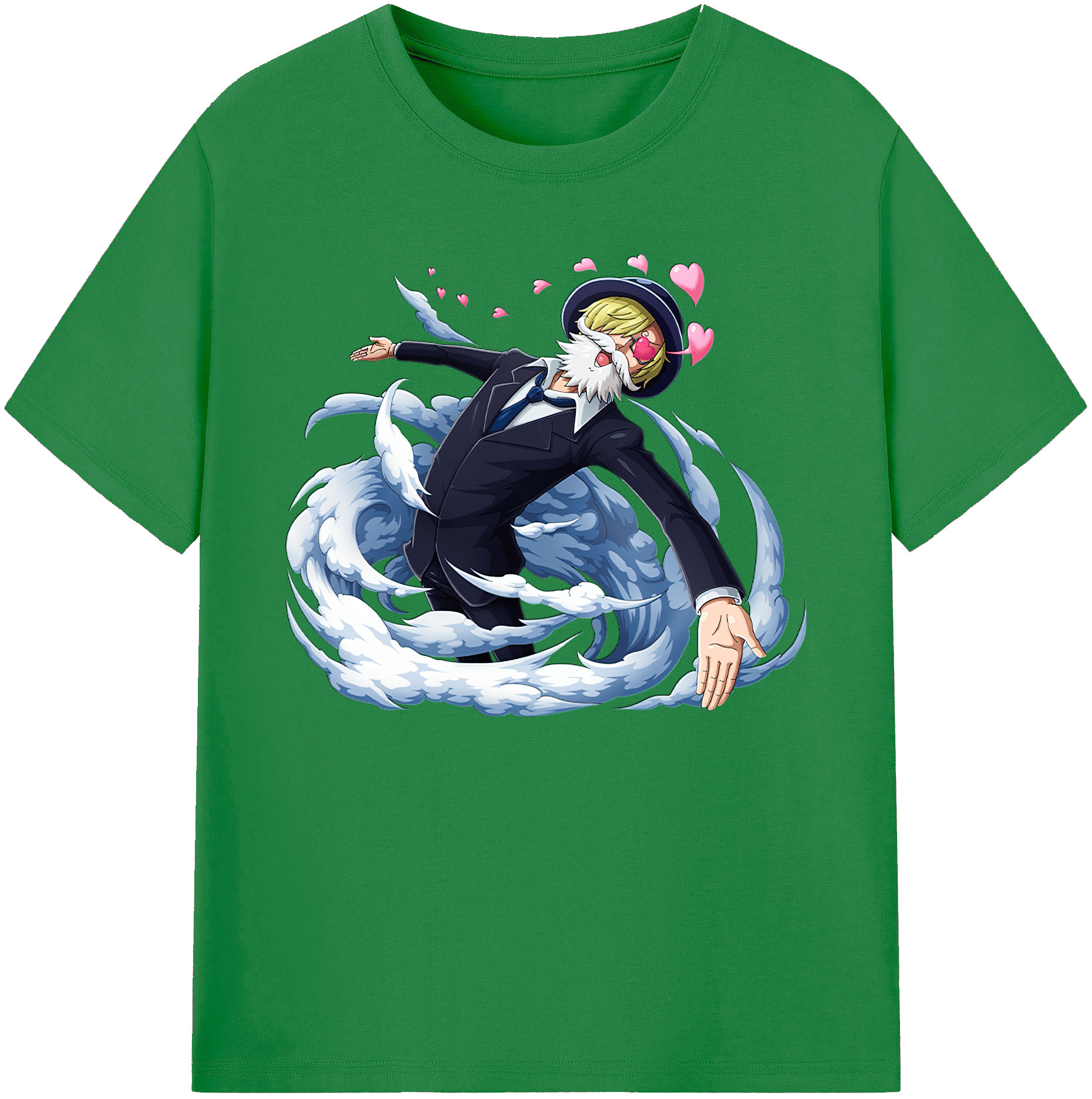 （画像用） ワンピース サンジ ONE PIECE Sanji 綿100％ メンズ半袖Tシャツ｜肌触りやわらか＆通気性